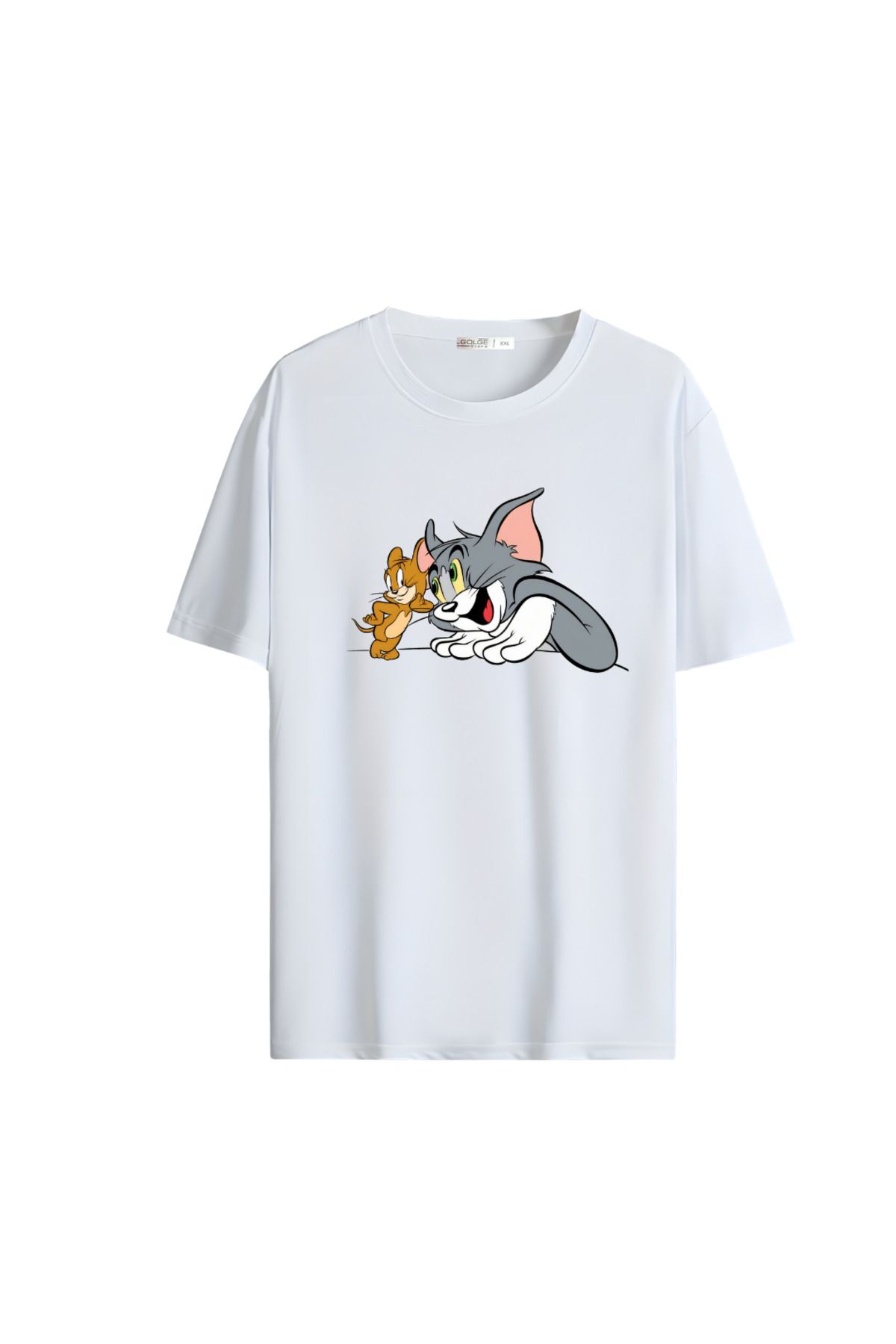 Gölge Store Çizgi Kahramanlar Göğüs Baskılı Oversize Unisex Tişört