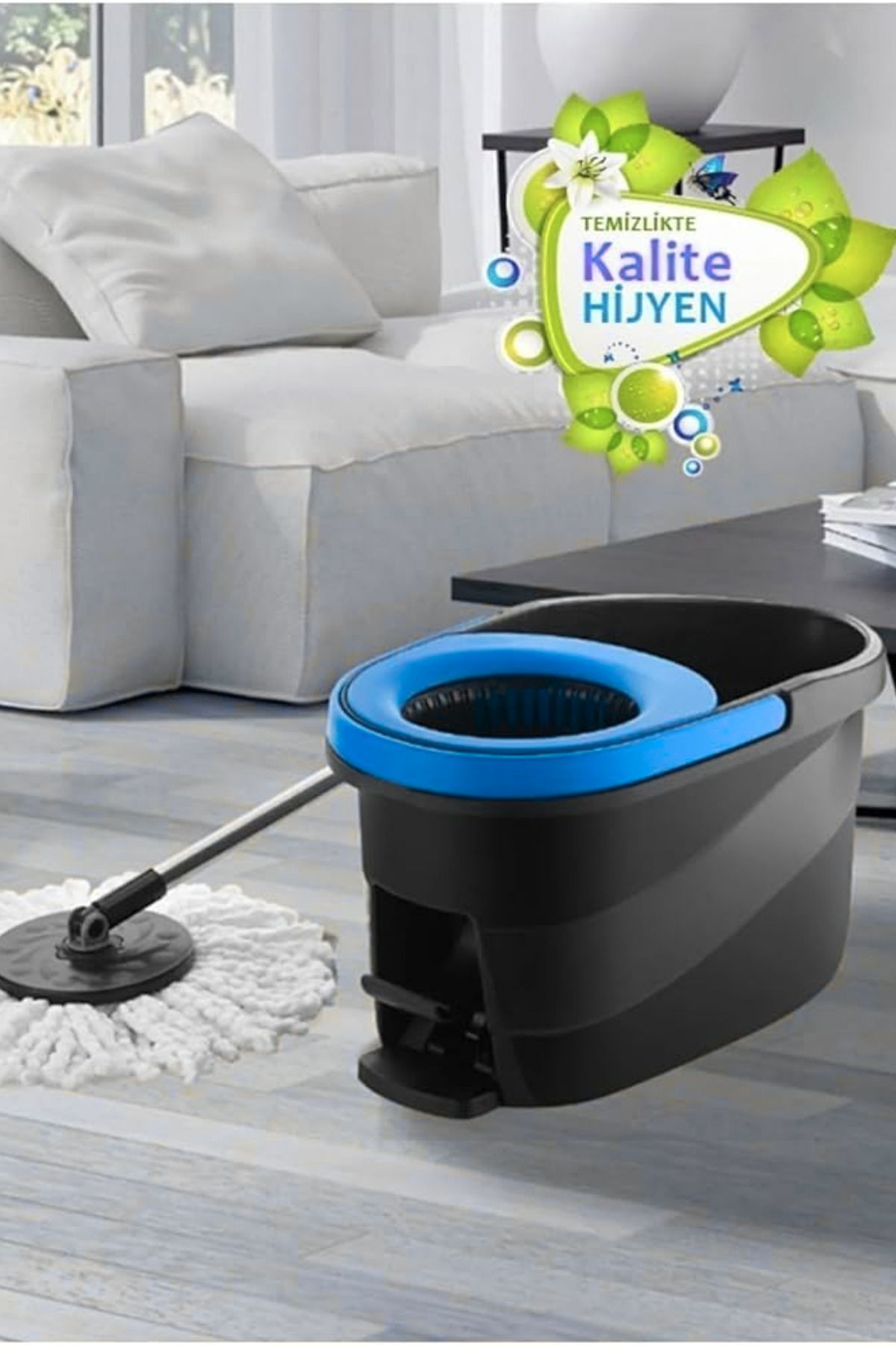 StarLoft Apollo Pedallı Temizlik Mop Seti | 360° Döner Başlıklı Pratik Ve Geniş Hazneli Paspas Mop Seti 21 Lt