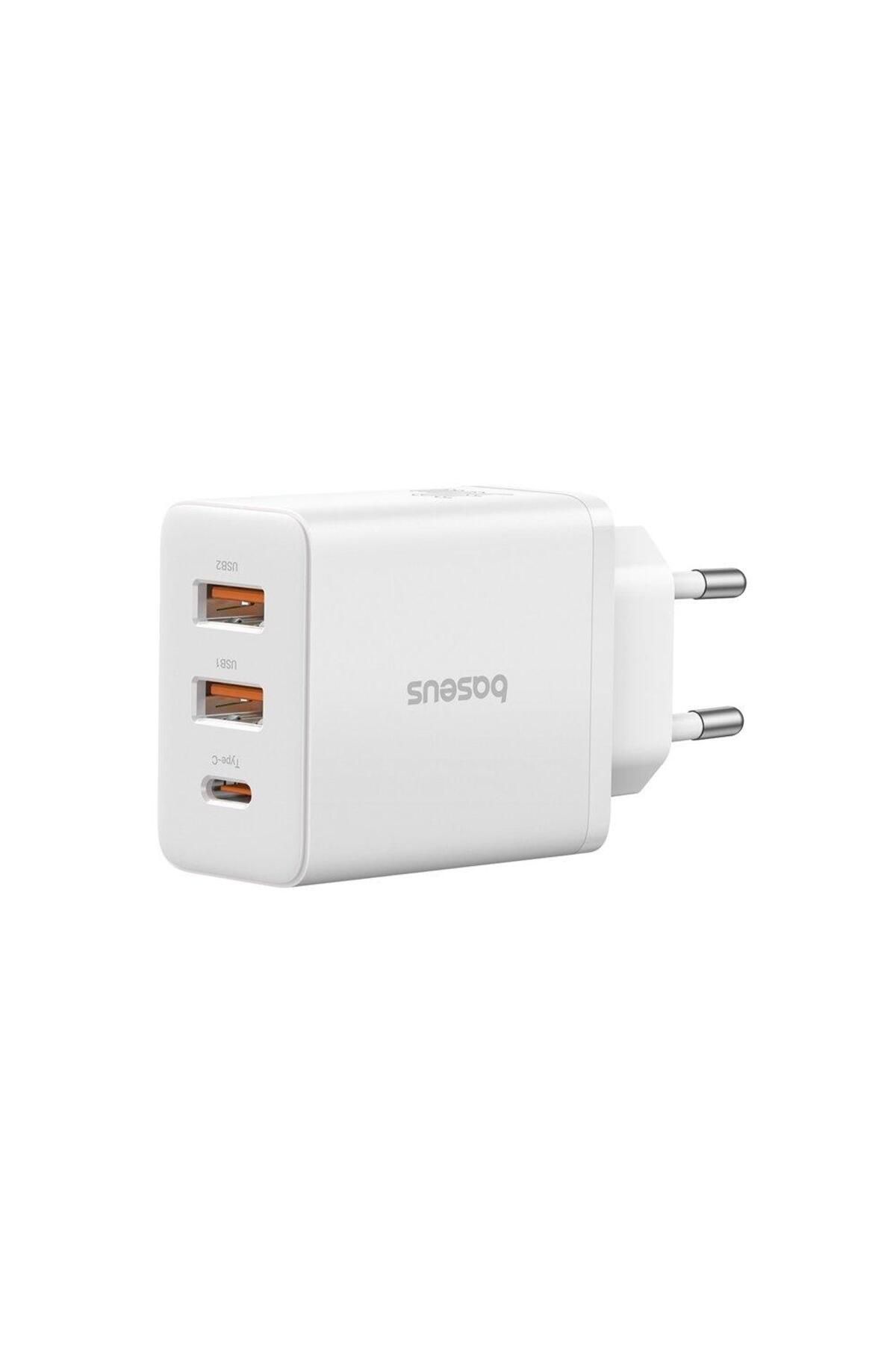 Baseus-Incarcator retea Baseus Cube, 30W, 2x USB-A, 1x USB-C, Fast Charge (Alb) 1