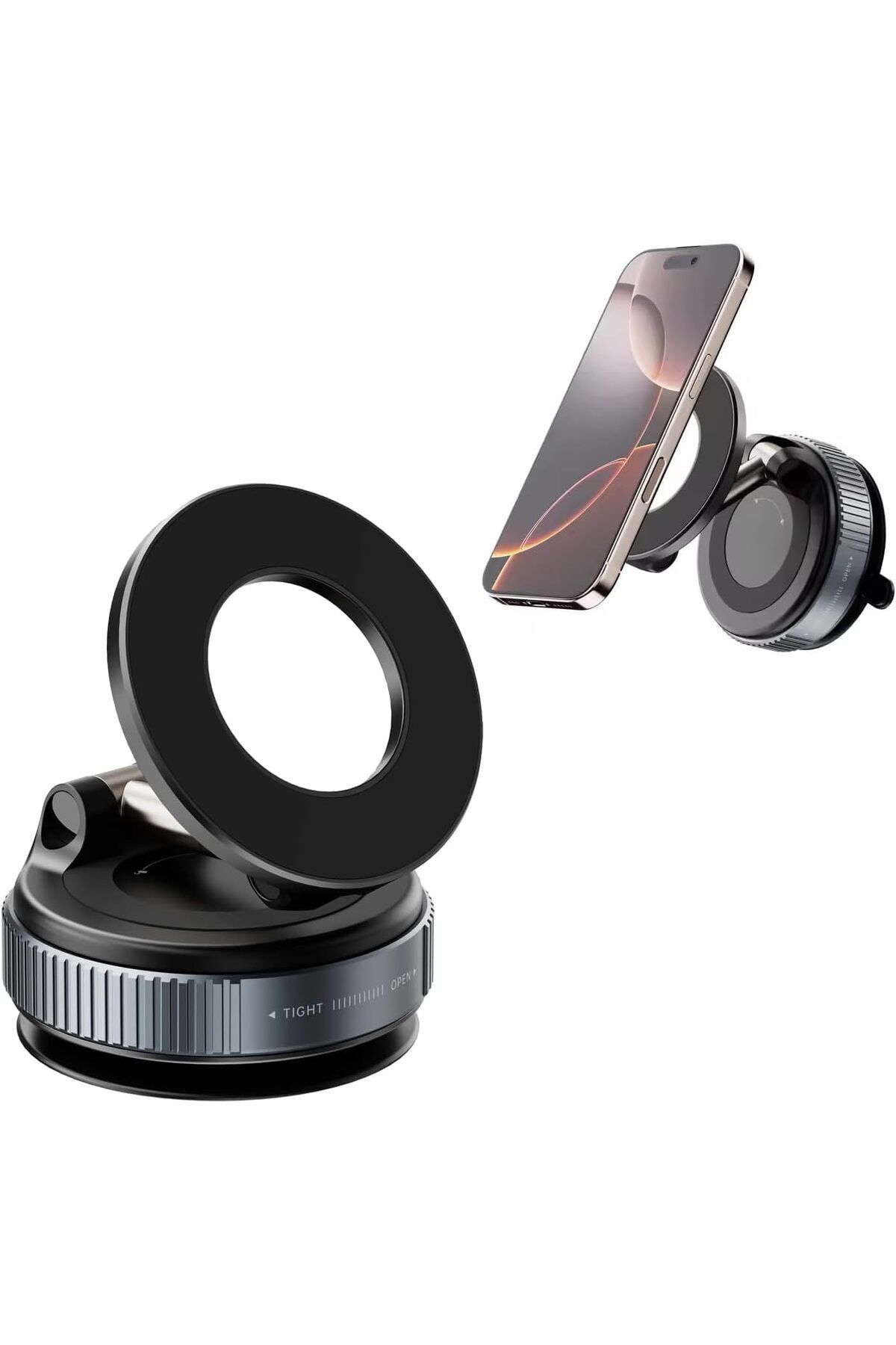 Modifiyum Katlanabilir 360° Vakum Manyetik Araç İçi Telefon Tutucu Stand Kilitli Vakum