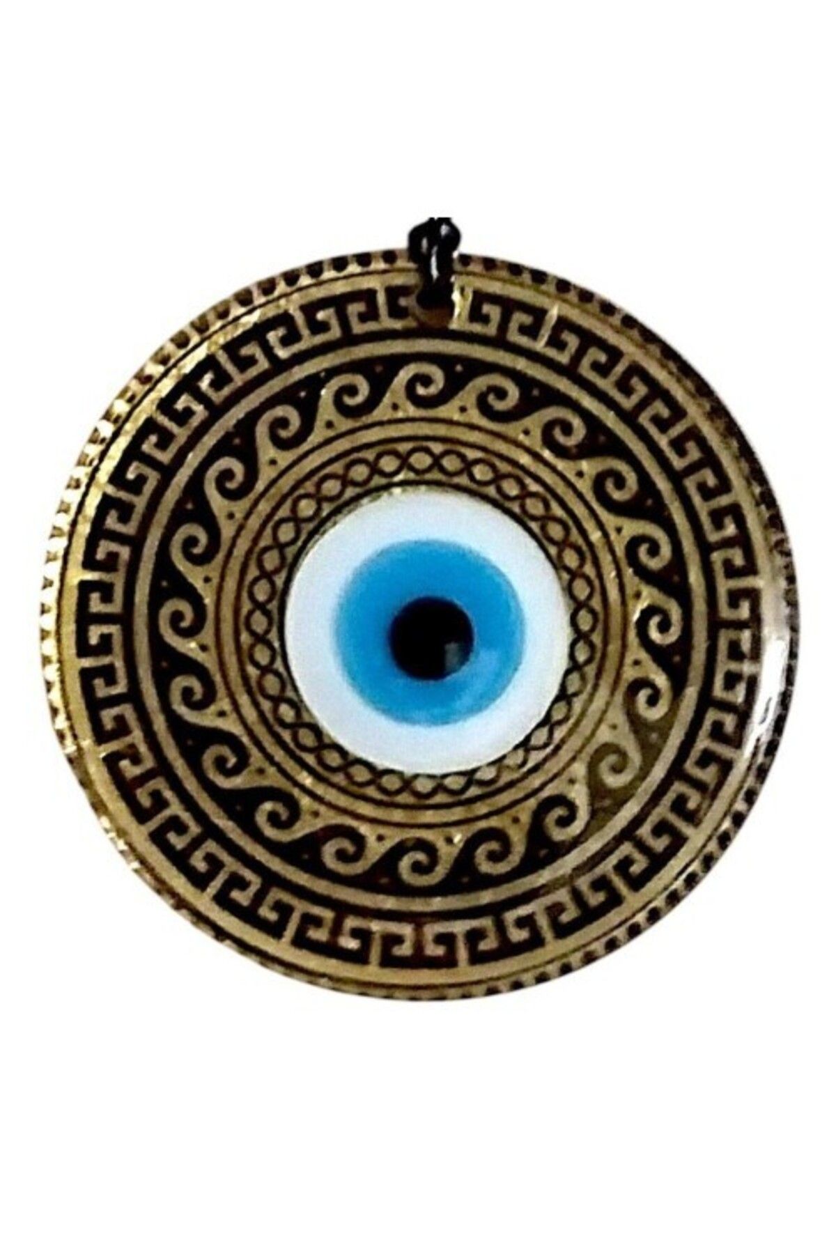 Emperium Altın Varaklı Nazar boncuklu Füzyon cam El İşçiliği 12 Cm Duvar Süsü Nazarlık Hediyelik Eşya