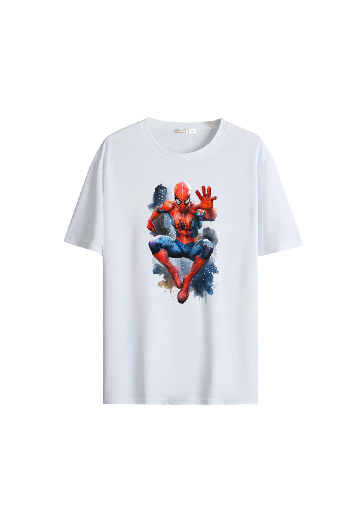 Gölge Store Çizgi Kahramanlar Göğüs Baskılı Oversize Unisex Tişört