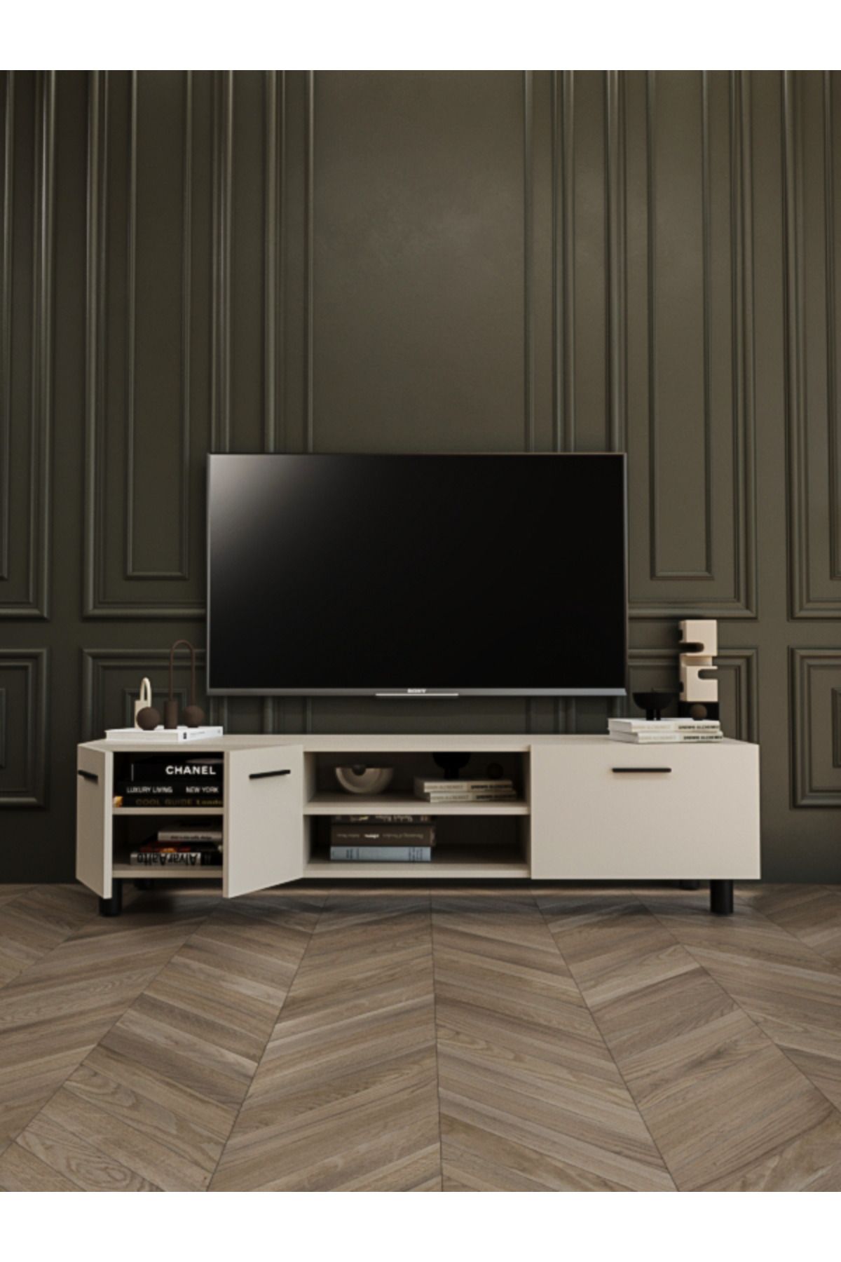 Nitro Furniture Lunera Çekmeceli ve Raflı Tv Sehpası - Modern Tasarım Mdf Lam