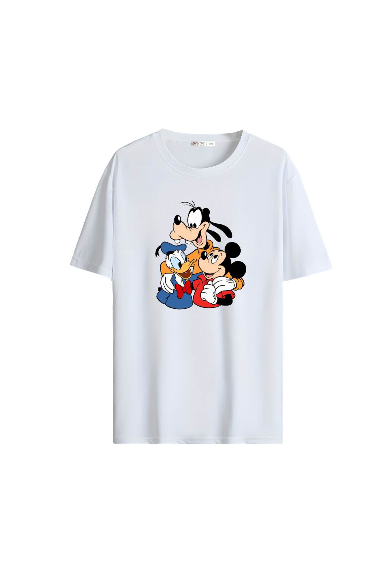 Gölge Store Çizgi Kahramanlar Göğüs Baskılı Oversize Unisex Tişört