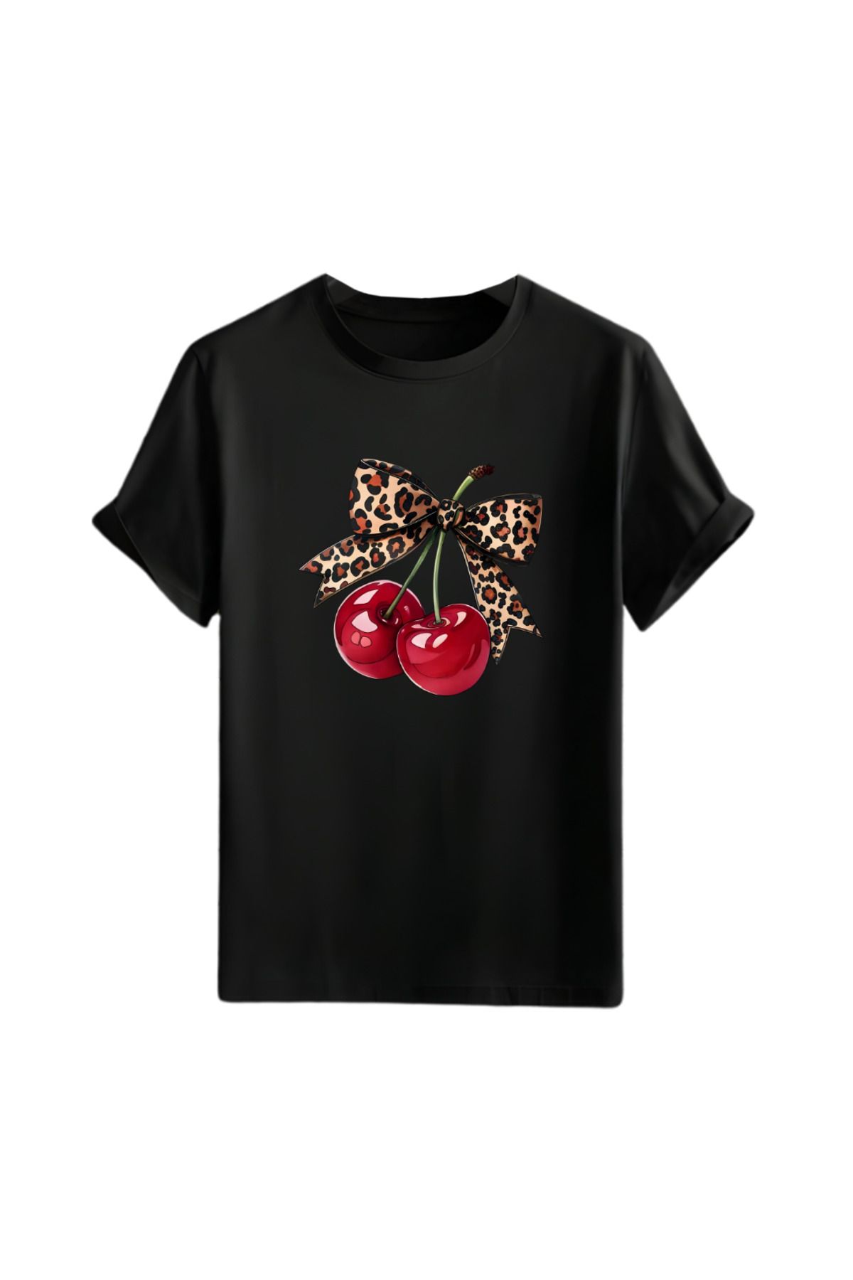 Gölge Store Kiraz (Cherry) Göğüs Baskılı Unisex Oversize Tişört