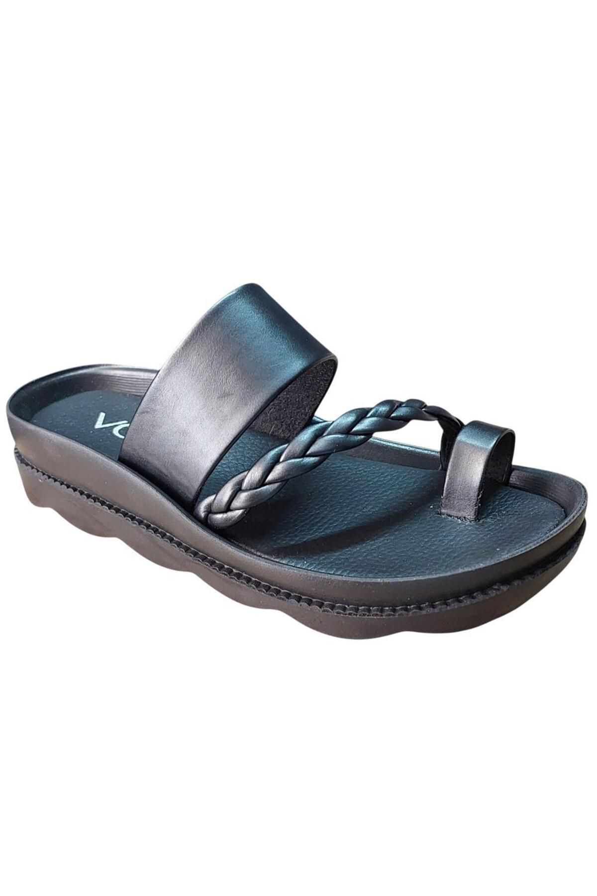 Voga 1724 SİYAH CİLT PARMAK ARASI COMFORT CASUAL ANATOMİK TERLİK