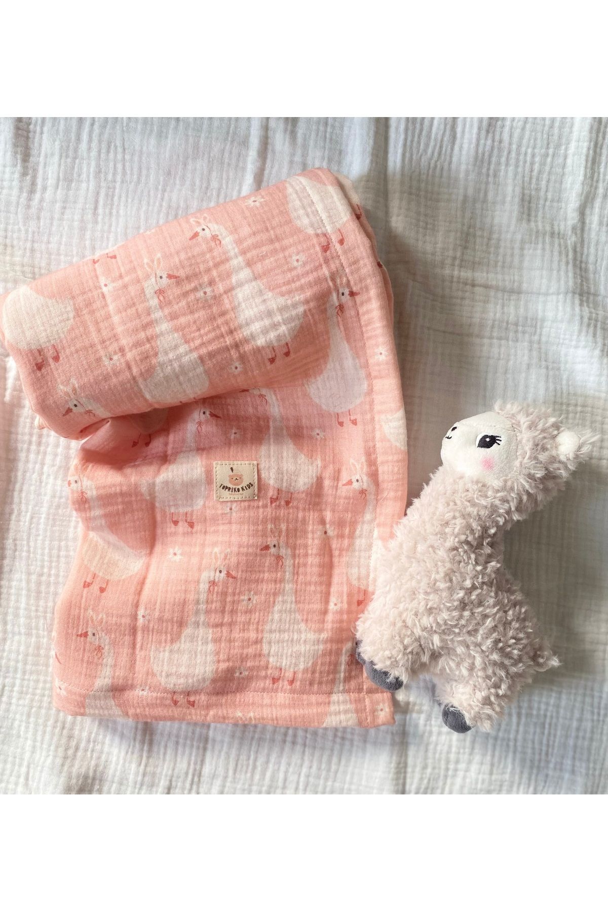 ToprikoKids Madame Goose %100 Organik Pamuk Çift Kat Müslin Örtü