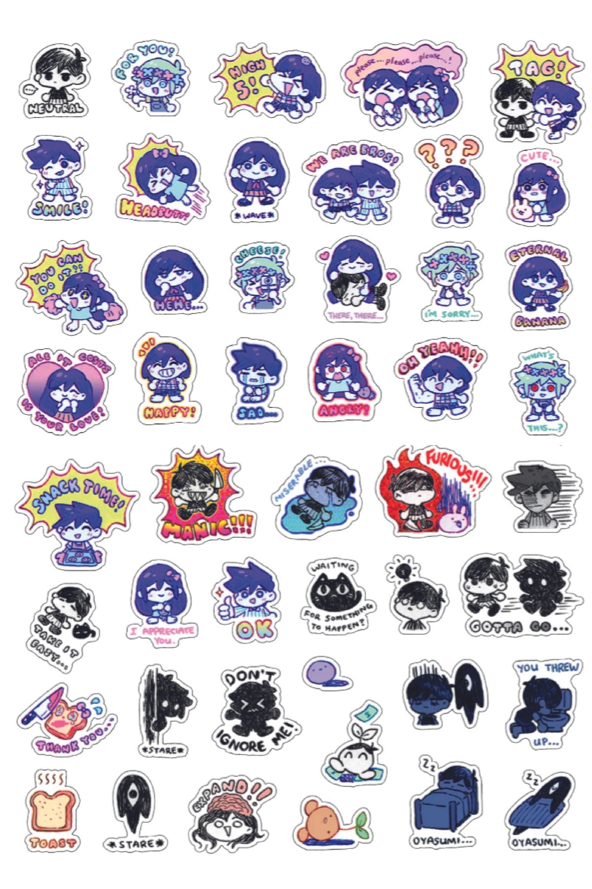 nihonwosekai Omori Anime Sticker Seti