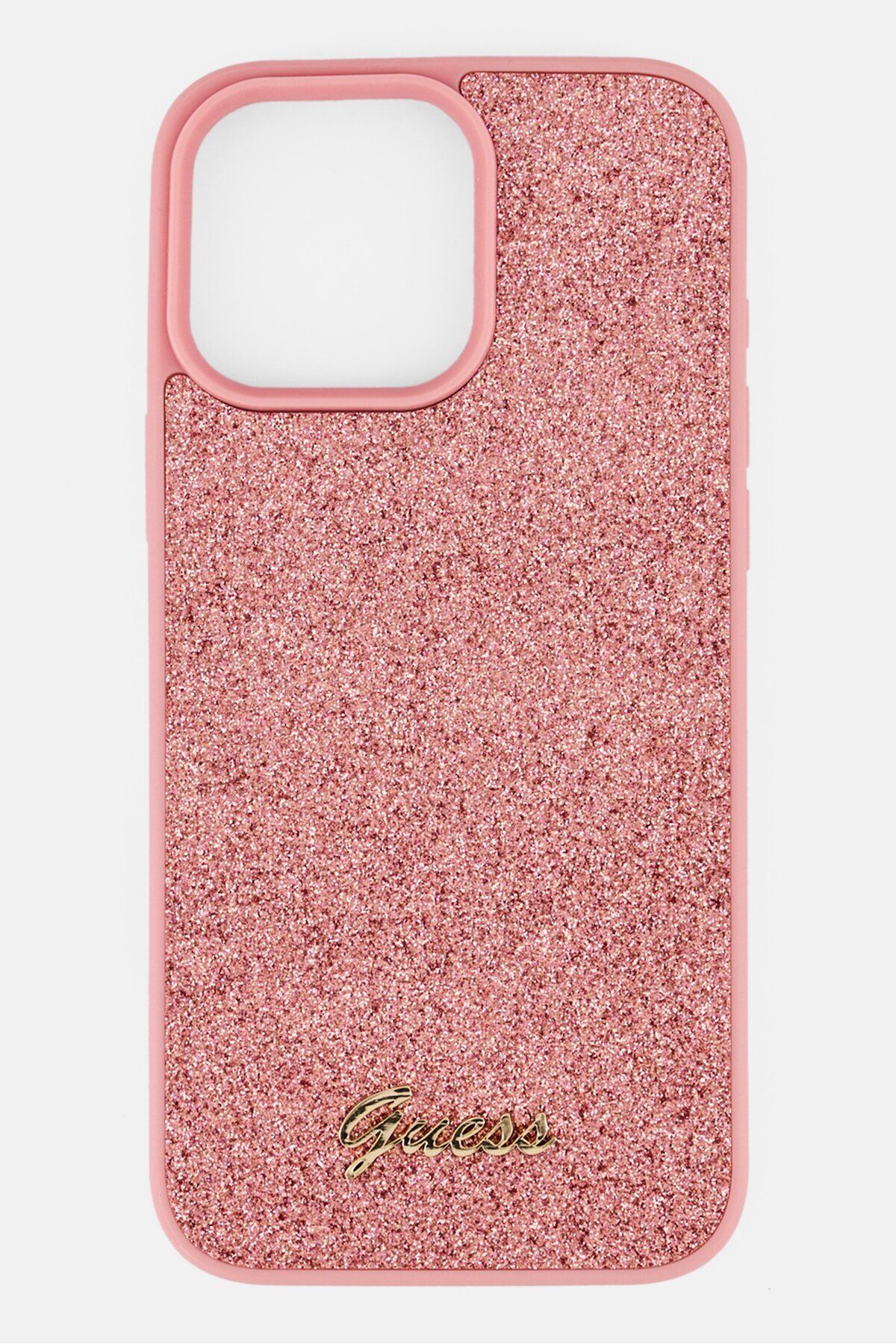 Guess-iPhone 16 Pro Max Glitter Hard Case, Peach 1