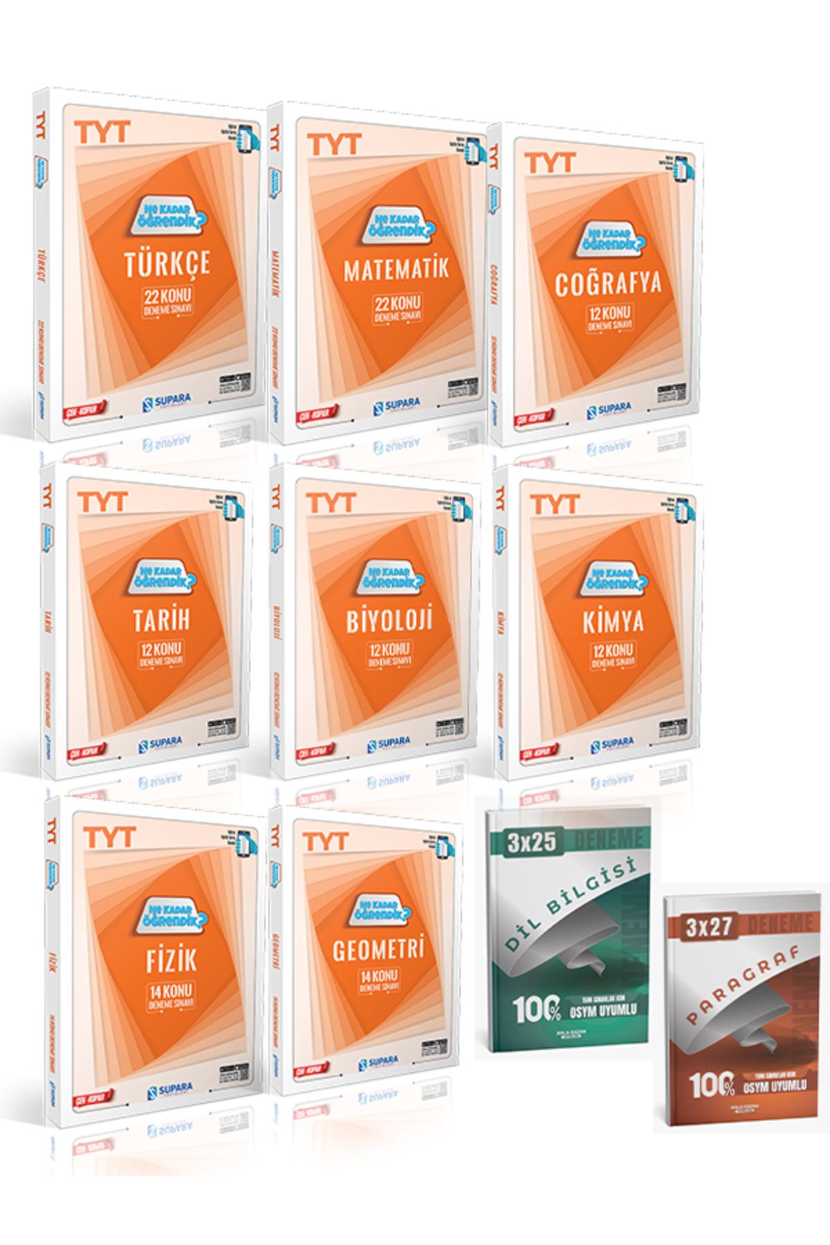 Supara Yayınları Supara + Anla Kazan 2026 TYT Tüm Dersler Konu Denemeleri Ne Kadar Öğrendik 10 lu Set