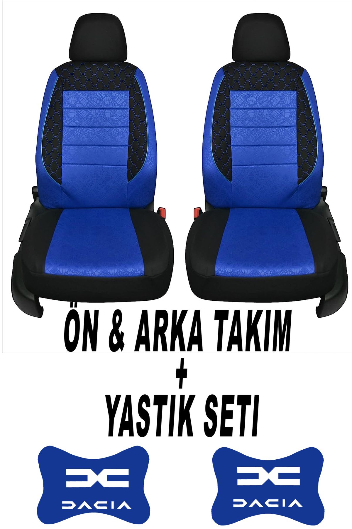 1araba1ev Oto Koltuk Kılıfı Dacia Ön Arka Takım + 2 Adet Boyun Yastığı Seti