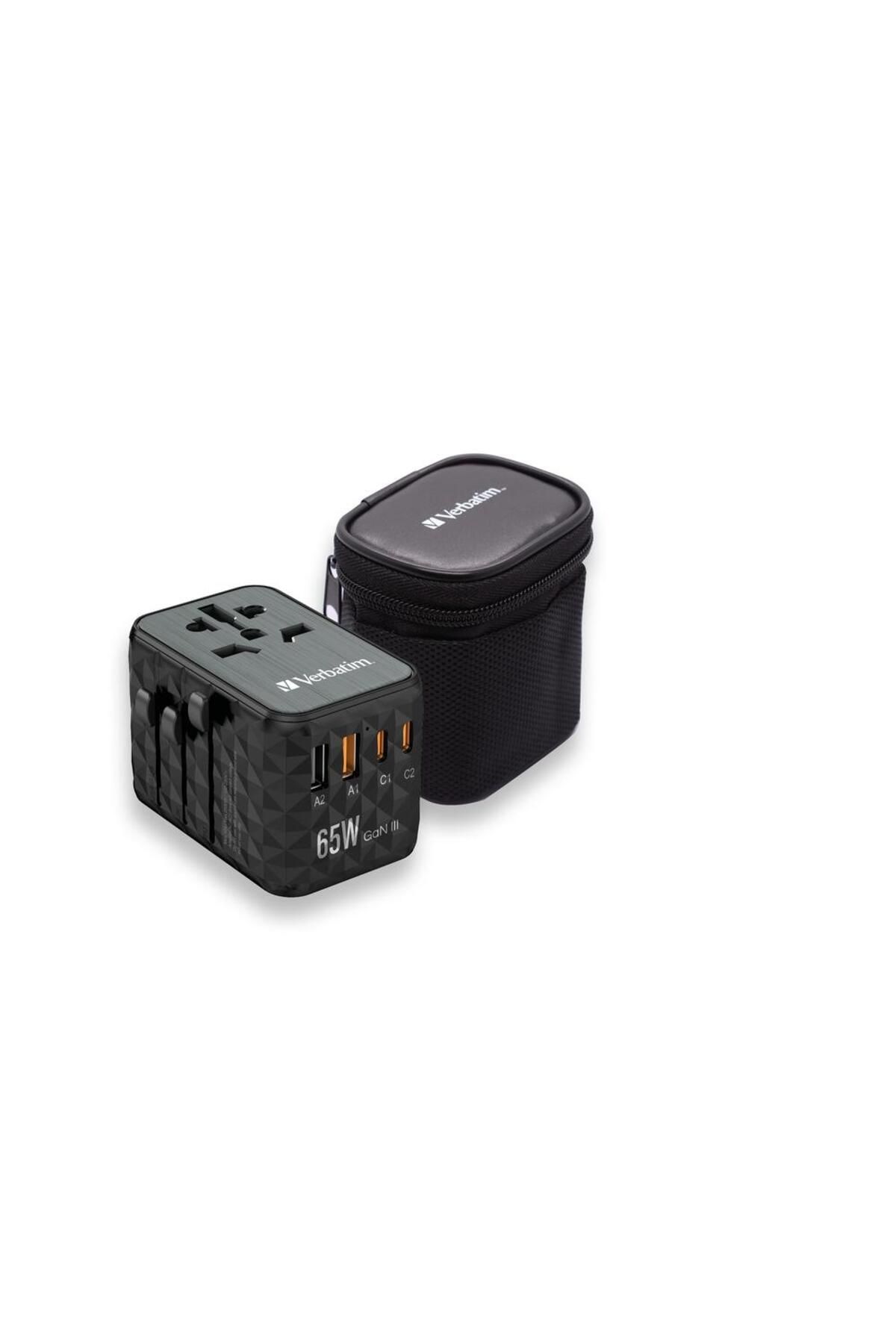 Verbatim-Incarcator retea de calatorie universal Verbatim UTA-05, 65 W GaN3, 2 x USB-C PD & QC 4+ & 3