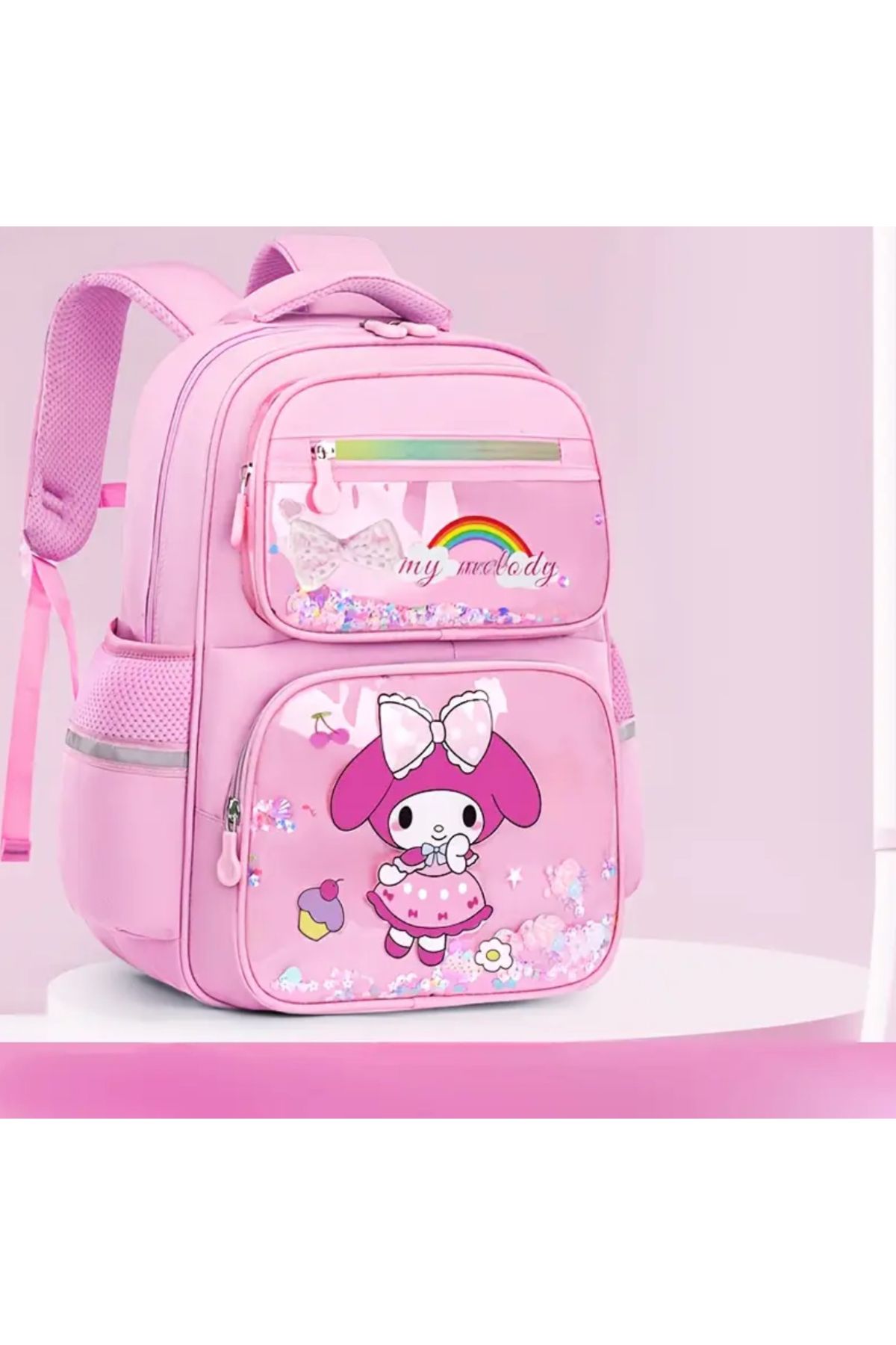 So Iconic Sanrio My Melody Payetli Okul Çantası & Büyük Boy Pembe Renk Sırt Çantası
