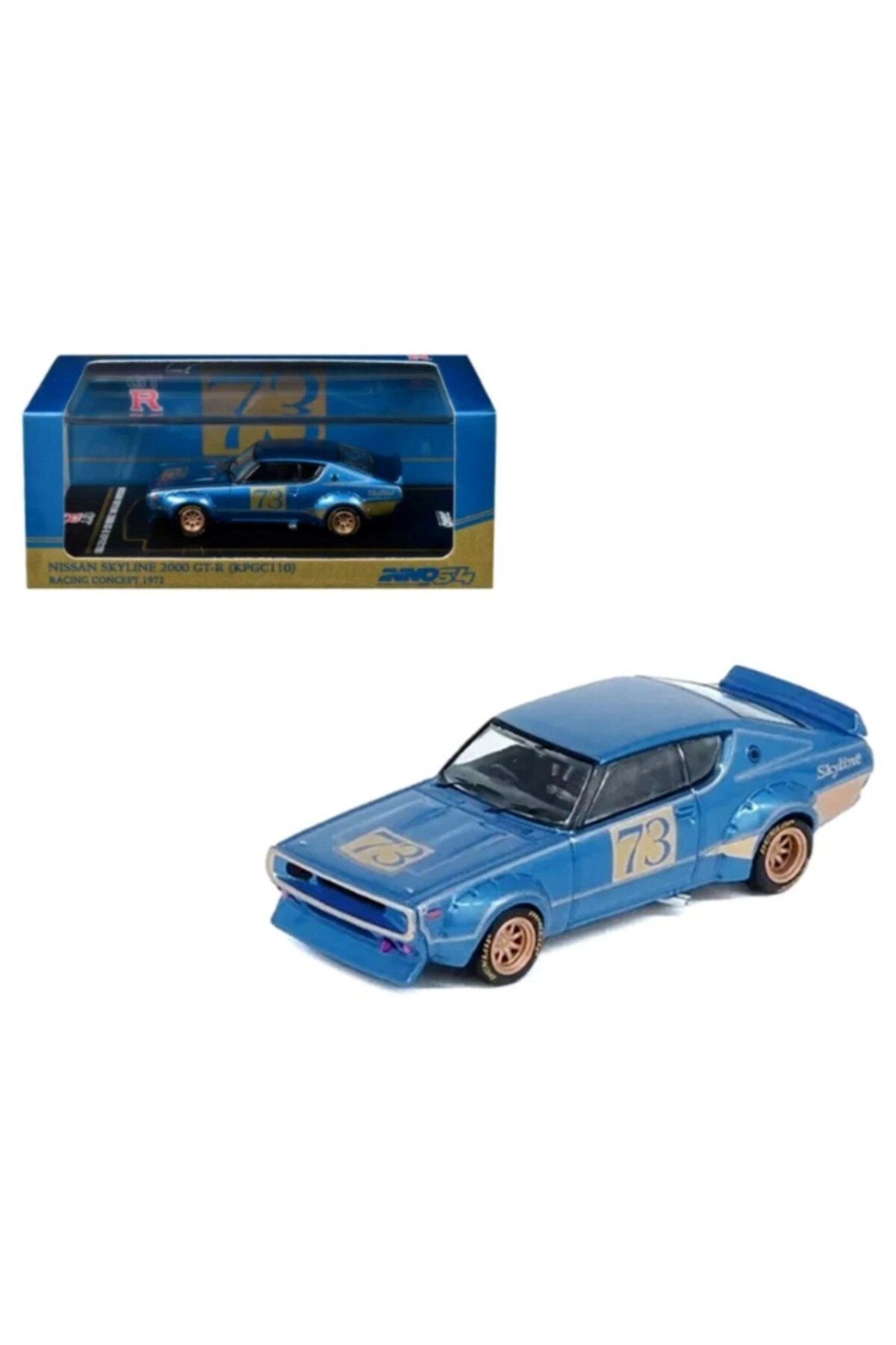 Inno 1:64 Nissan Skyline 2000 GT-R (KPGC110) Racing Concept 1972 Blue IN64-KPGC110RC-BLU