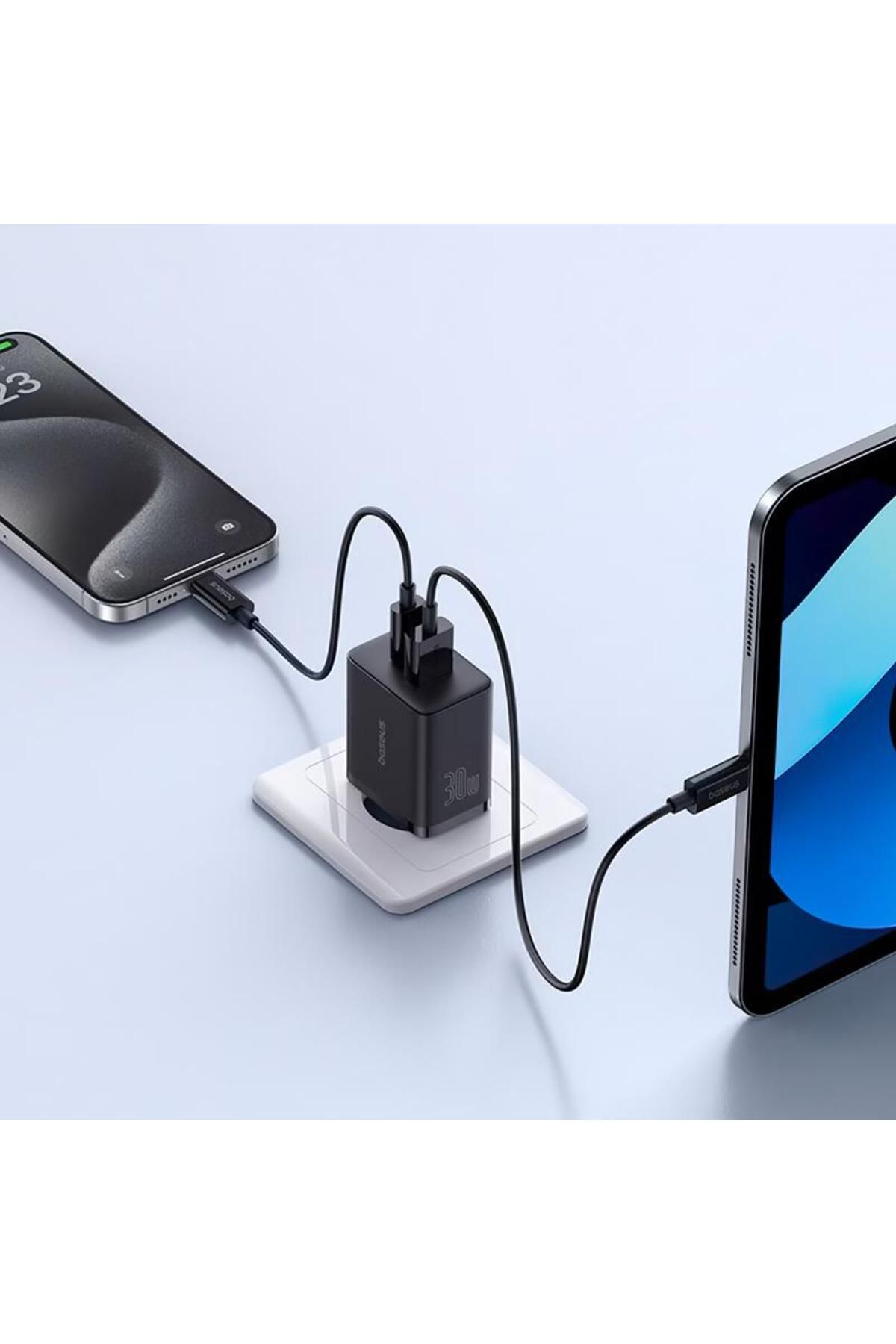 Baseus-Incarcator Retea Baseus Cube P10111404113-00, 30W, 2.4A, 1 x USB-A - 1 x USB-C (Negru) 7