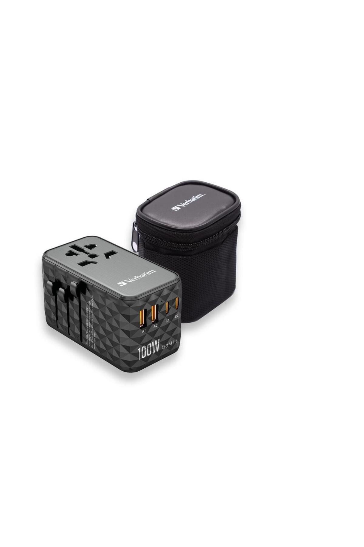 Verbatim-Incarcator retea de calatorie universal Verbatim UTA-06, 100 W, 2xUSB-C PD & QC 4+ & 2 x USB-A QC 3