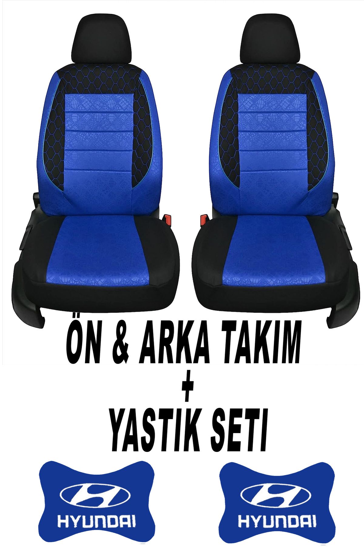 1araba1ev Oto Koltuk Kılıfı Hyundai Ön Arka Takım + 2 Adet Boyun Yastığı Seti