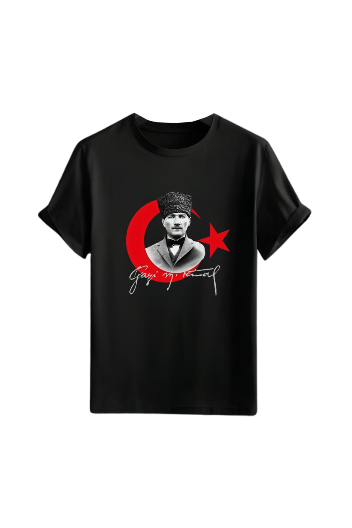 Gölge Store Atatürk Ulusal Model Baskılı Unisex Oversize Tişört