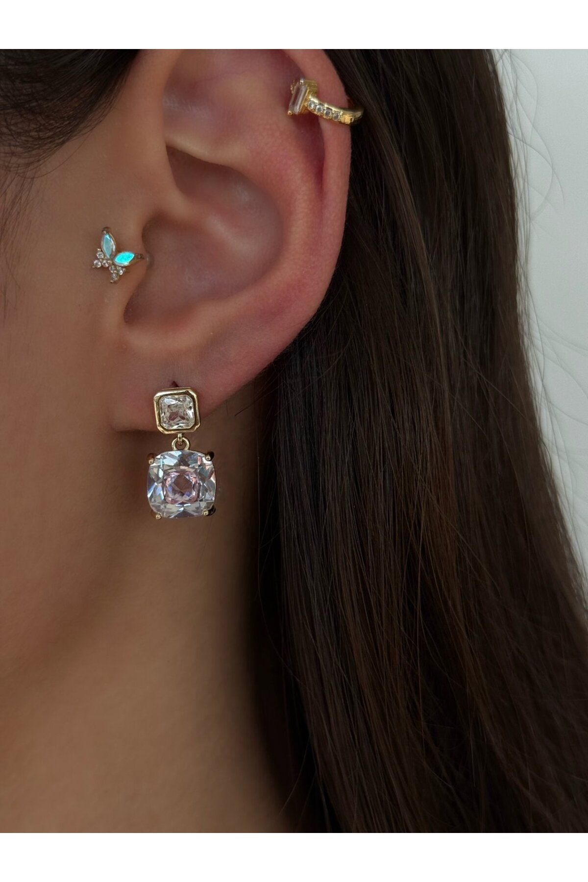 h&b design jewel Lila Renk Tasarım Küpe
