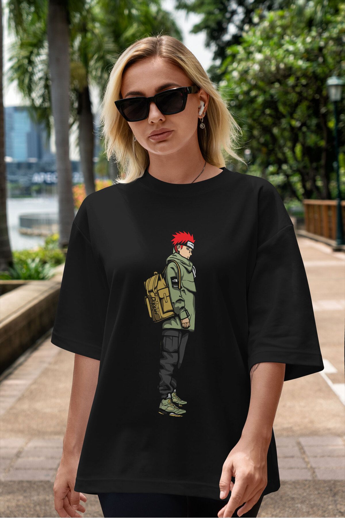 ELFAMİ Unisex Erkek/Kadın DRIPPIN Özel Baskılı Oversize Pamuklu Bisiklet Yaka T-Shirt