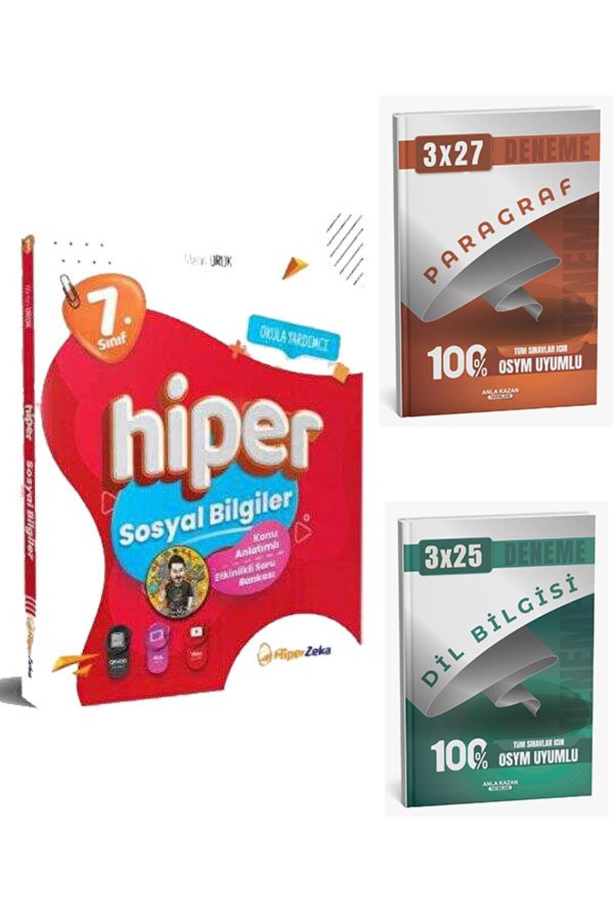 Anla Kazan Yayınları HİperZeka 2026 7. Sınıf Hiper Sosyal Bilgiler Konu Anlatımlı & Soru Bankası+AnlaKAzan Paragraf+Dilb