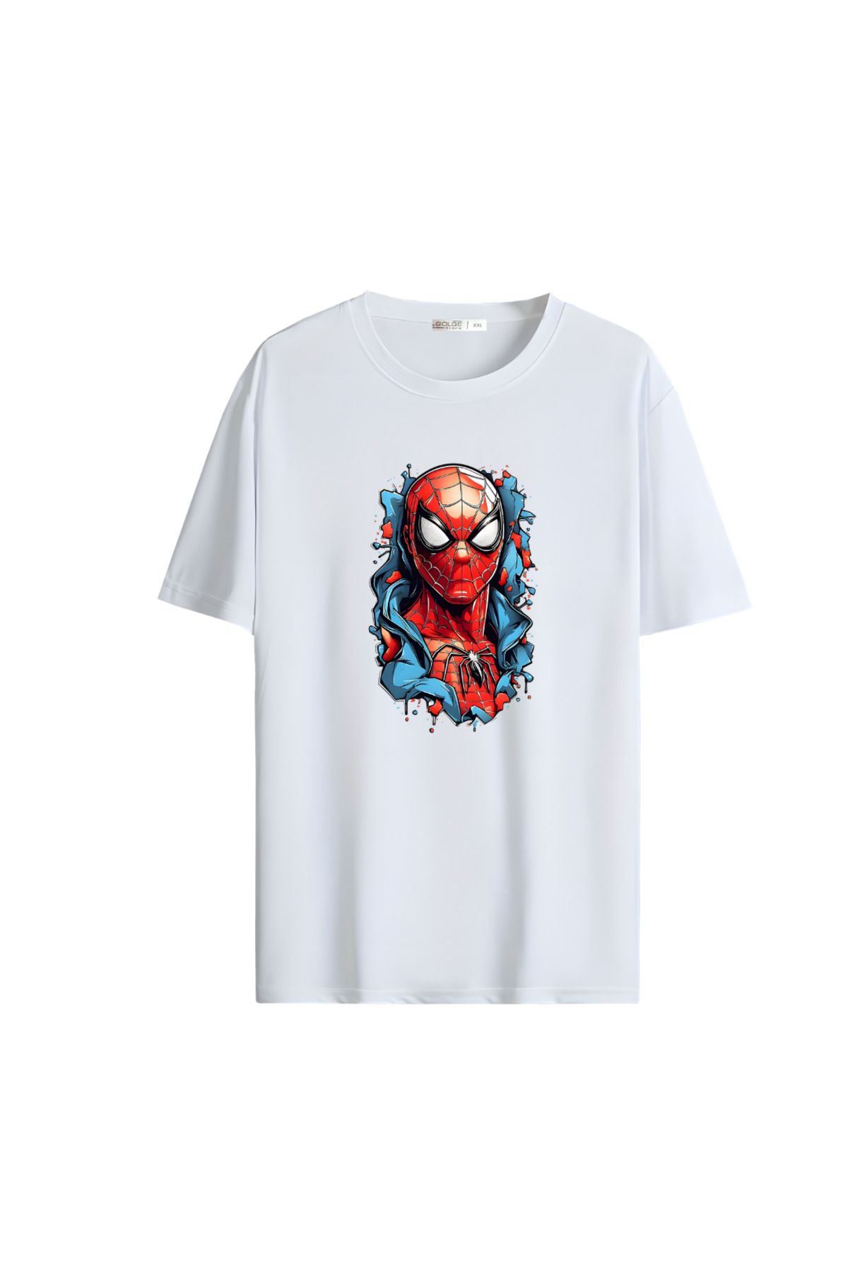 Gölge Store Çizgi Kahramanlar Göğüs Baskılı Oversize Unisex Tişört
