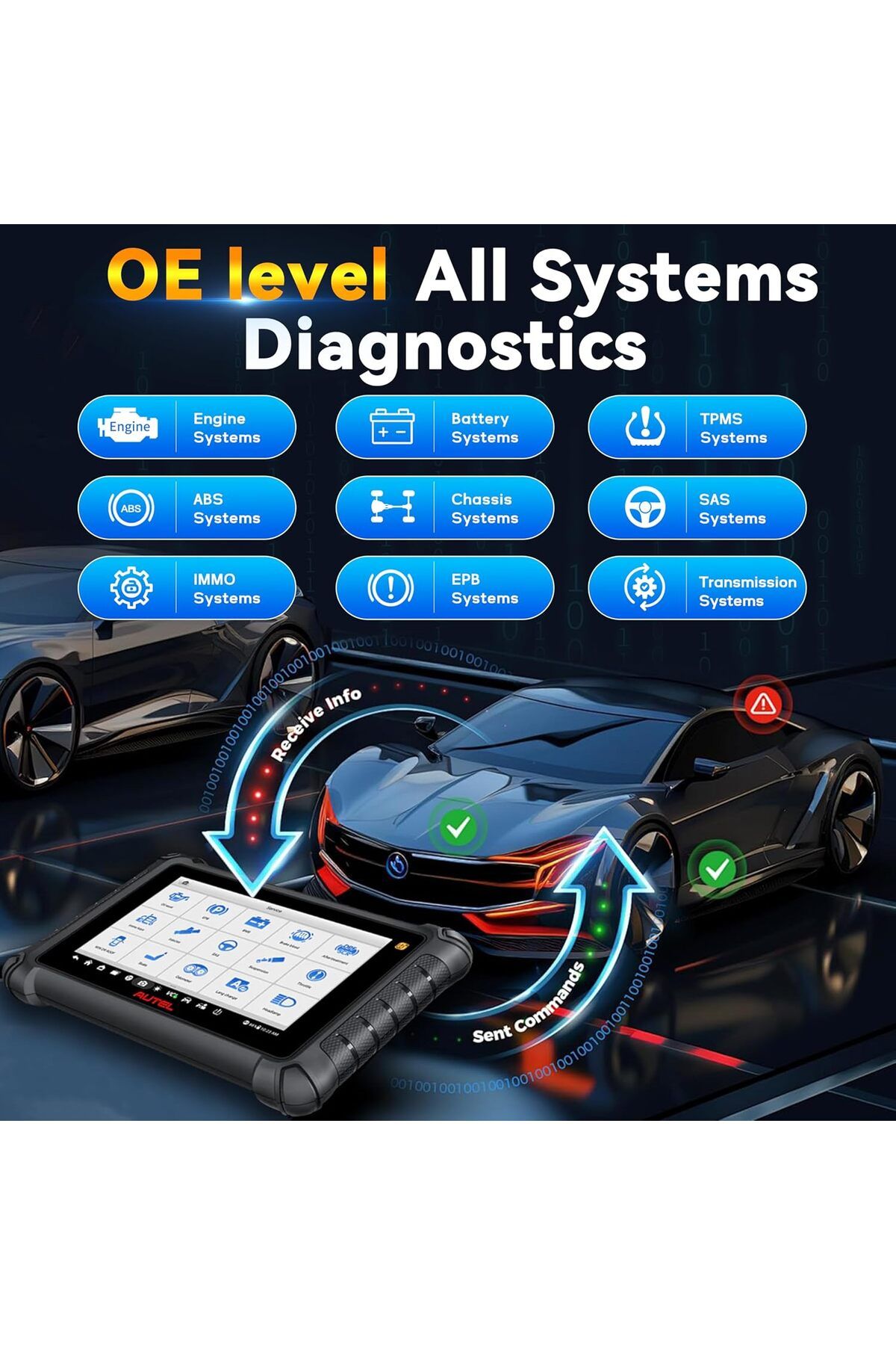 Autel-MaxiCheck MX900 OBD2 Scanner, Upgrade of MK808S MX808S MK808BT MK808Z, Same Function as MaxiCO 9
