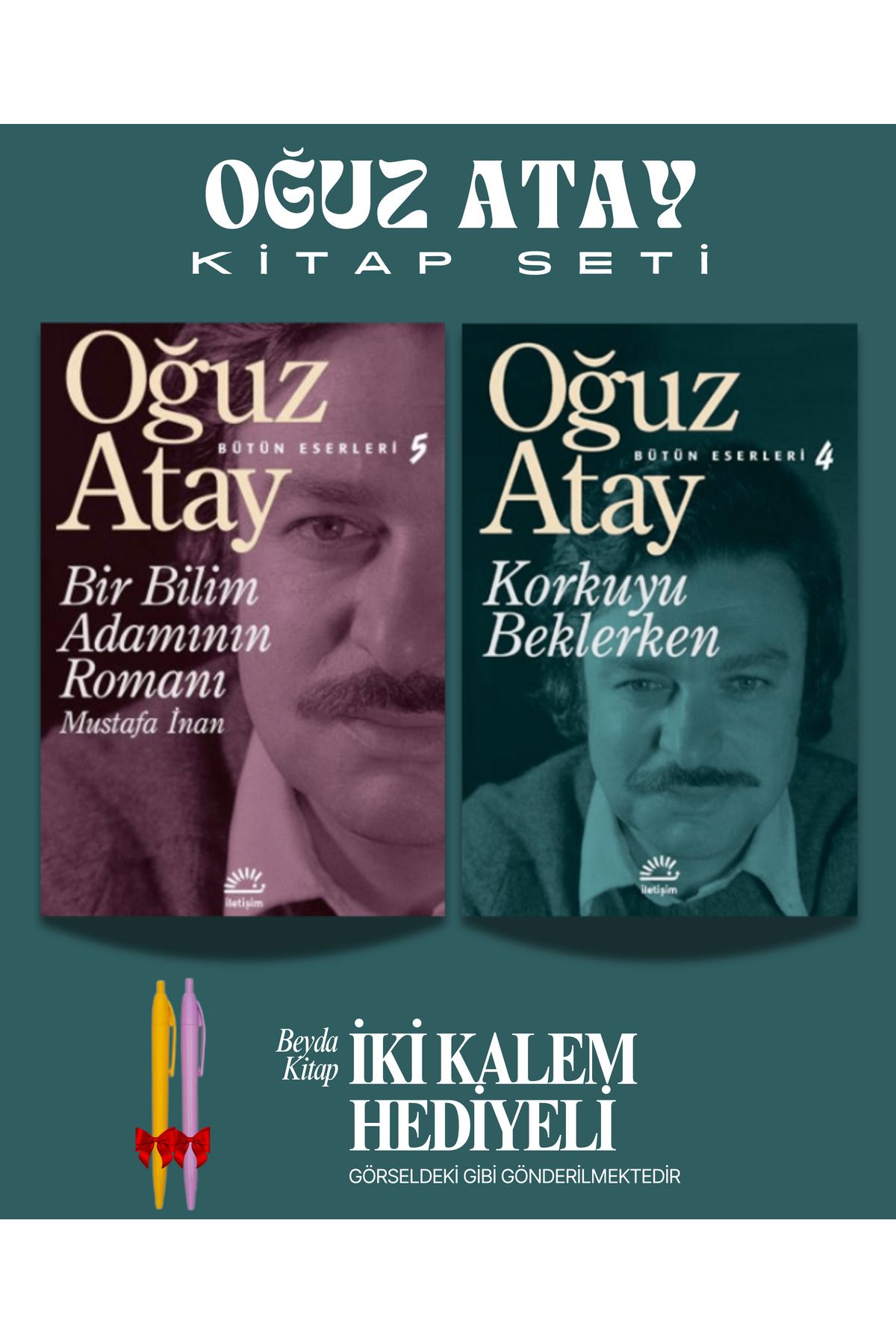 İletişim Yayınları Bir Bilim Adamının Romanı - Korkuyu Beklerken - Oğuz Atay - İki Kalem Hediyeli