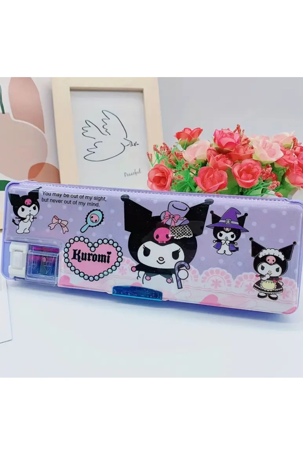 So Iconic Kuromi Karakterli Çift Taraflı, Kalemtraşlı Kalem Kutusu