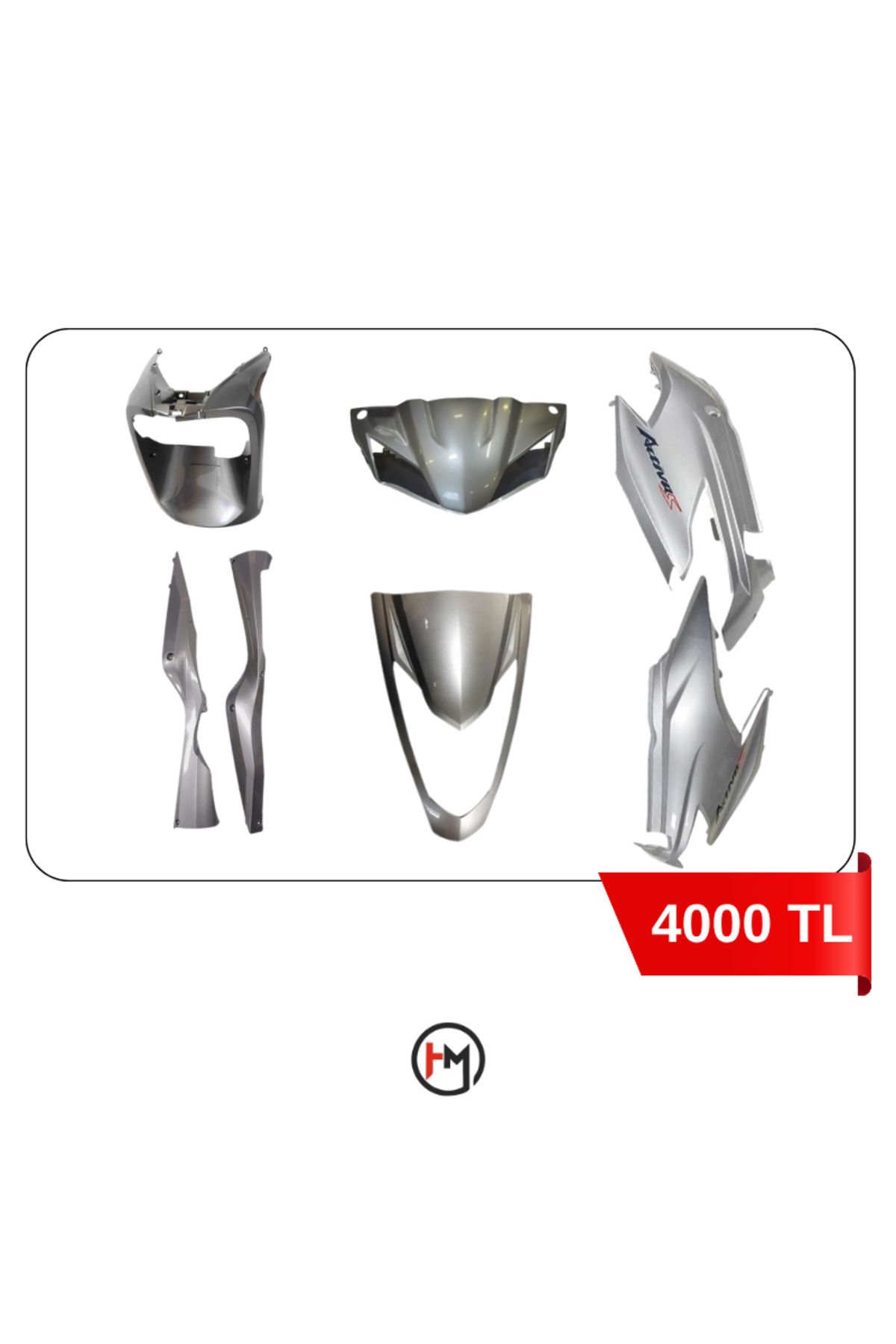 Honda Activa S Grenaj Seti Gri Renkli + 2 Siyah Parça Yeni Model Gri