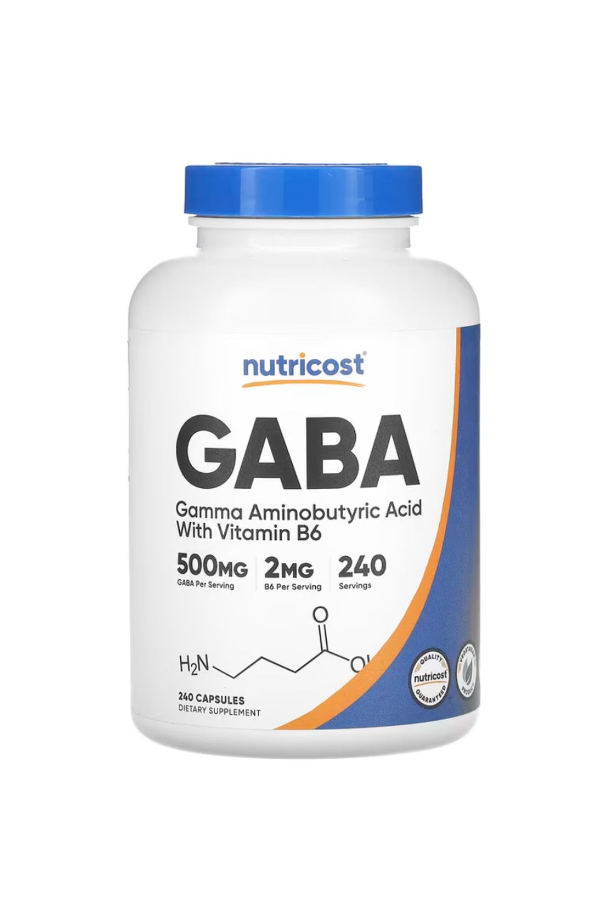 Nutricost , GABA With Vitamin B6, 500 mg, 240 Capsules
