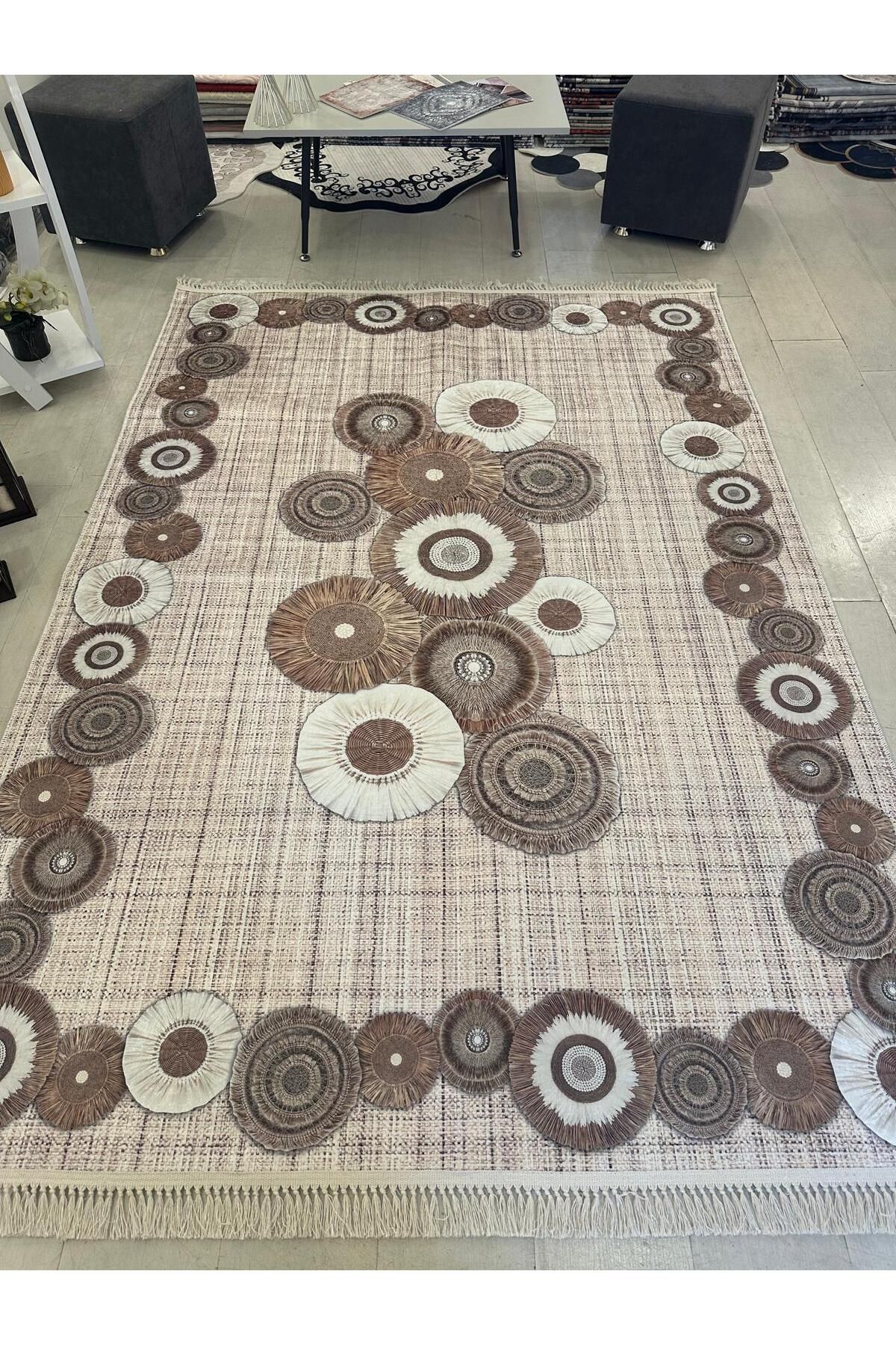 Home Dijital Baskılı Halı Modern Desen Kaymaz Taban Makinede Yıkanabilir Salon Mutfak Halısı