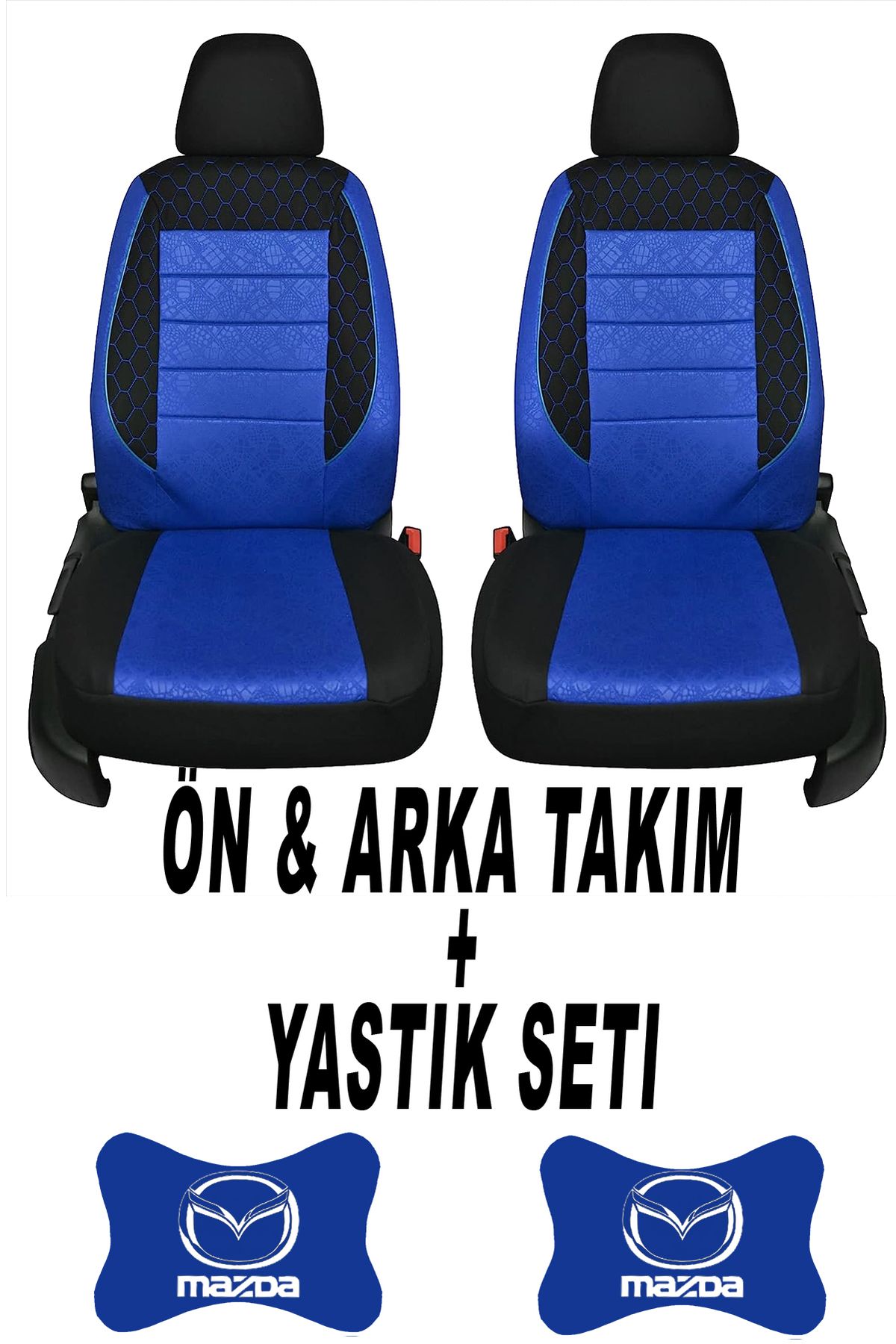 1araba1ev Oto Koltuk Kılıfı Mazda Ön Arka Takım + 2 Adet Boyun Yastığı Seti