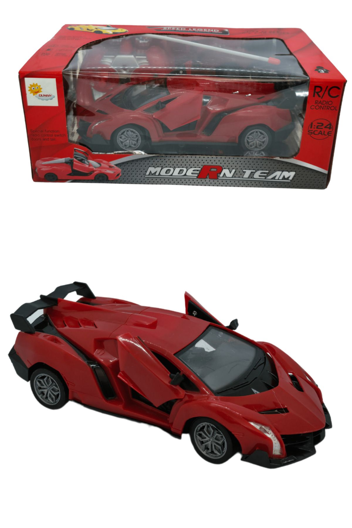 RAF Store Full Fonk. Şarjlı Işıklı Yüksek Hız Uzaktan Kumandalı Araba Açılır Kapı 1:24 Ölçek 27Mhz 20 Cm