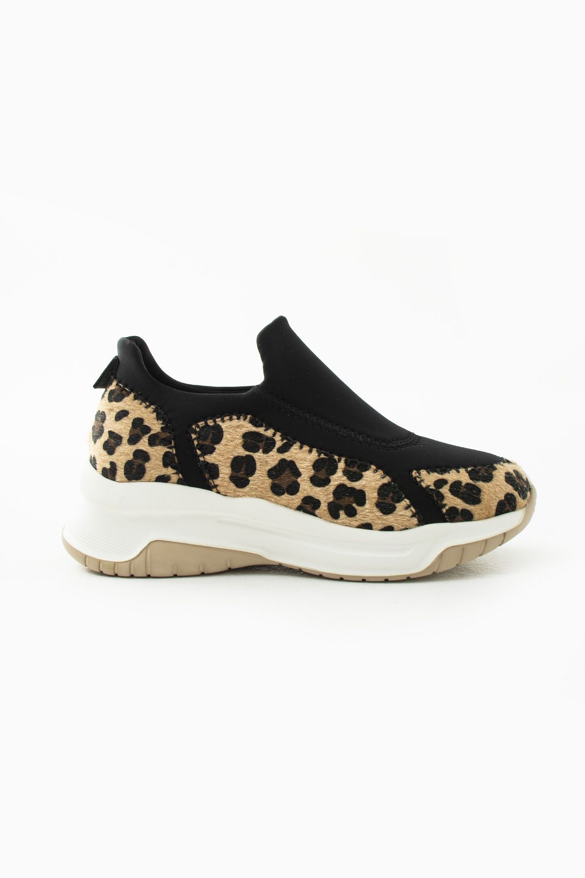 Siena Shoes Sora Kadın Scuba Kumaşlı Sneaker Leopar