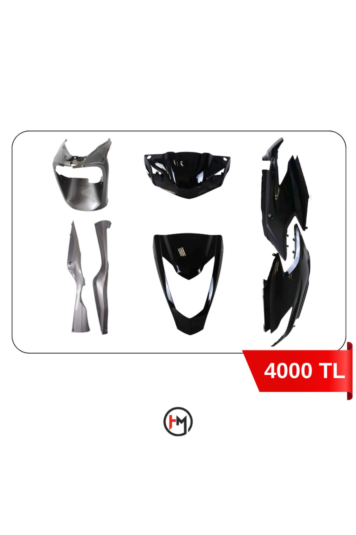 Hner Honda Activa S Grenaj Seti Siyah Renkli + 2 Siyah Parça Eski Model Siyah