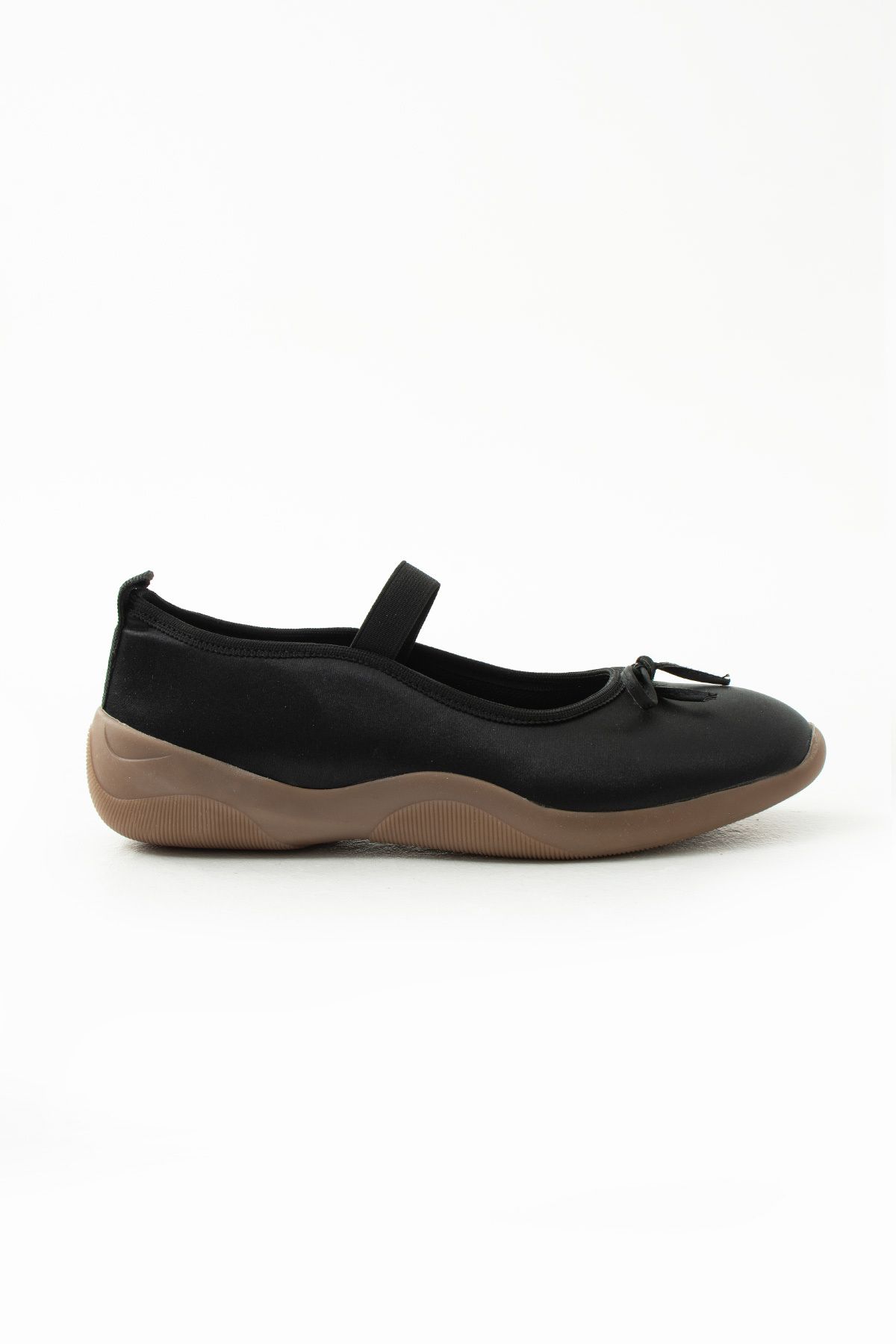 Siena Shoes Rhea Kadın Fiyonklu Lastikli Babet Siyah