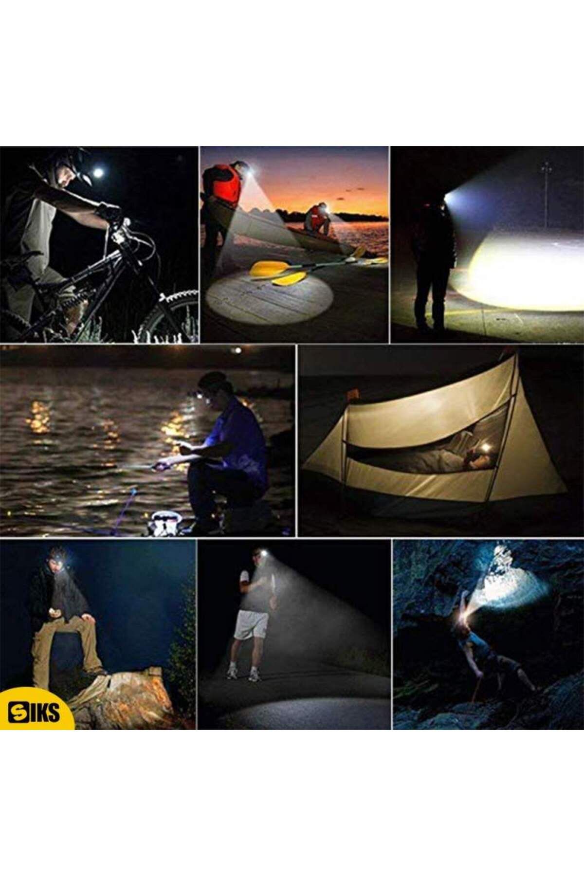 SIKS-Led Headlamp With Plug Charging, 2 Light Modes With 2 Intensity Levels, For Fishing, Hunting 3