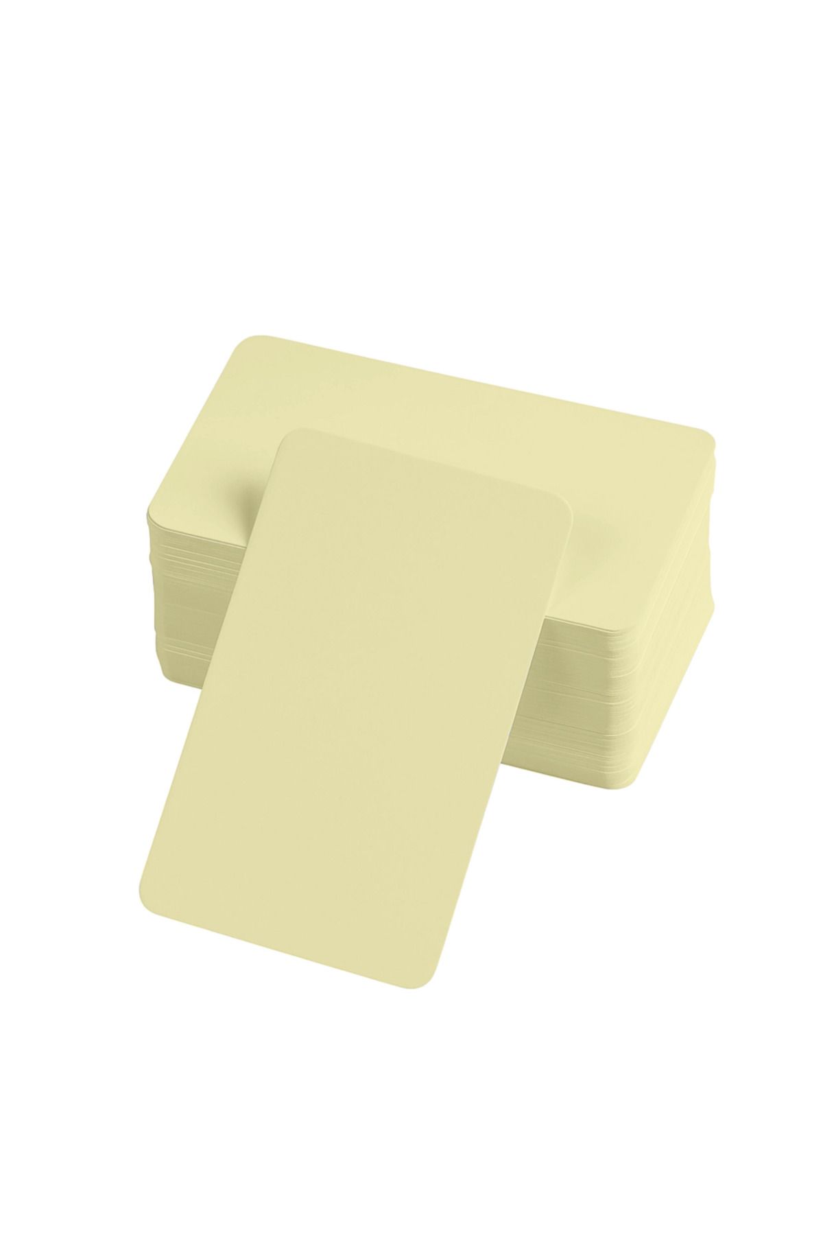 Vemora Boş Kelime Kartları 5x8 cm - 50 Adet Oval Kenarlı | Tabu & Not Kartları - Sarı