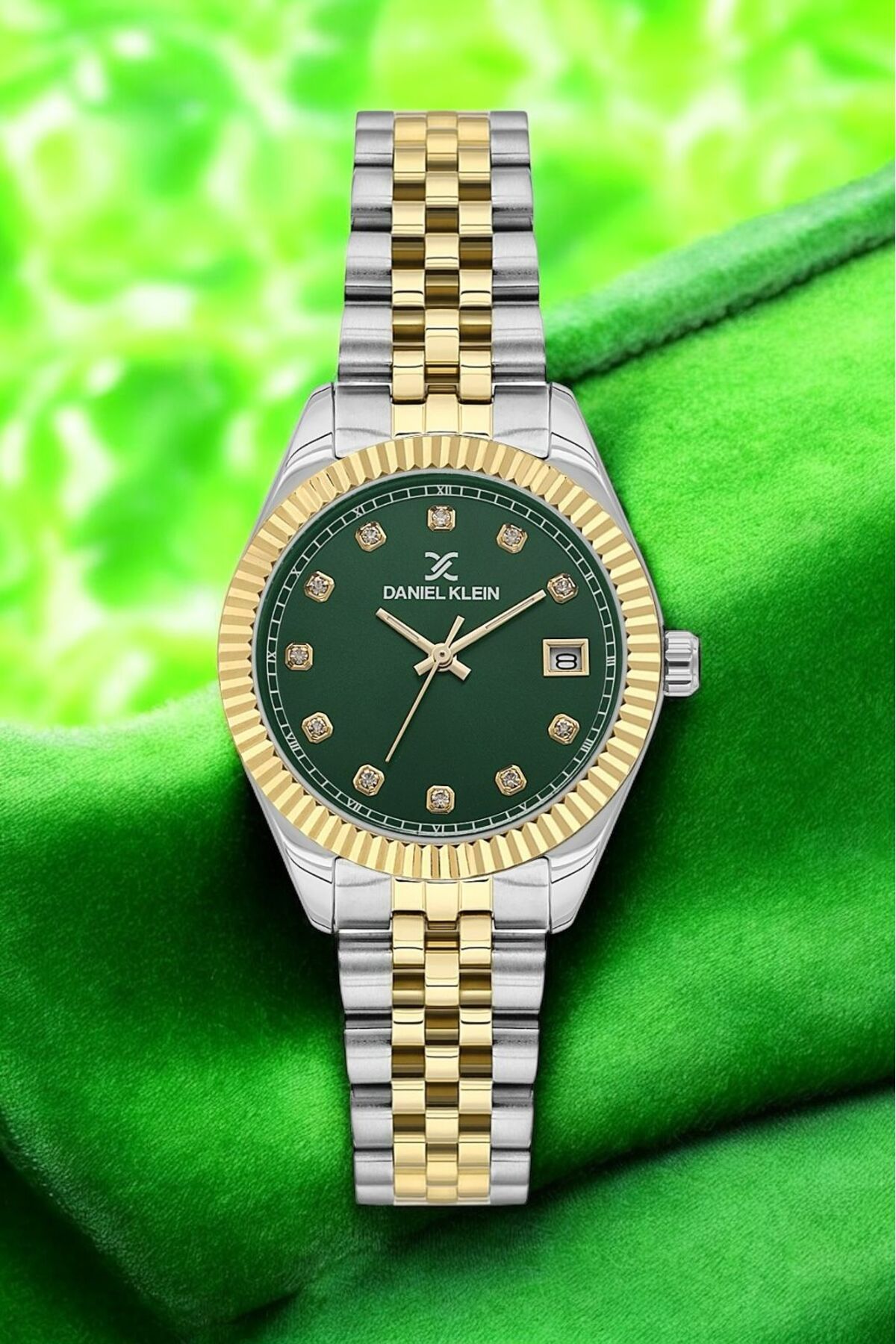 Daniel Klein Rolex Kasa İçi Taşlı Takvimli Kadın Kol Saati