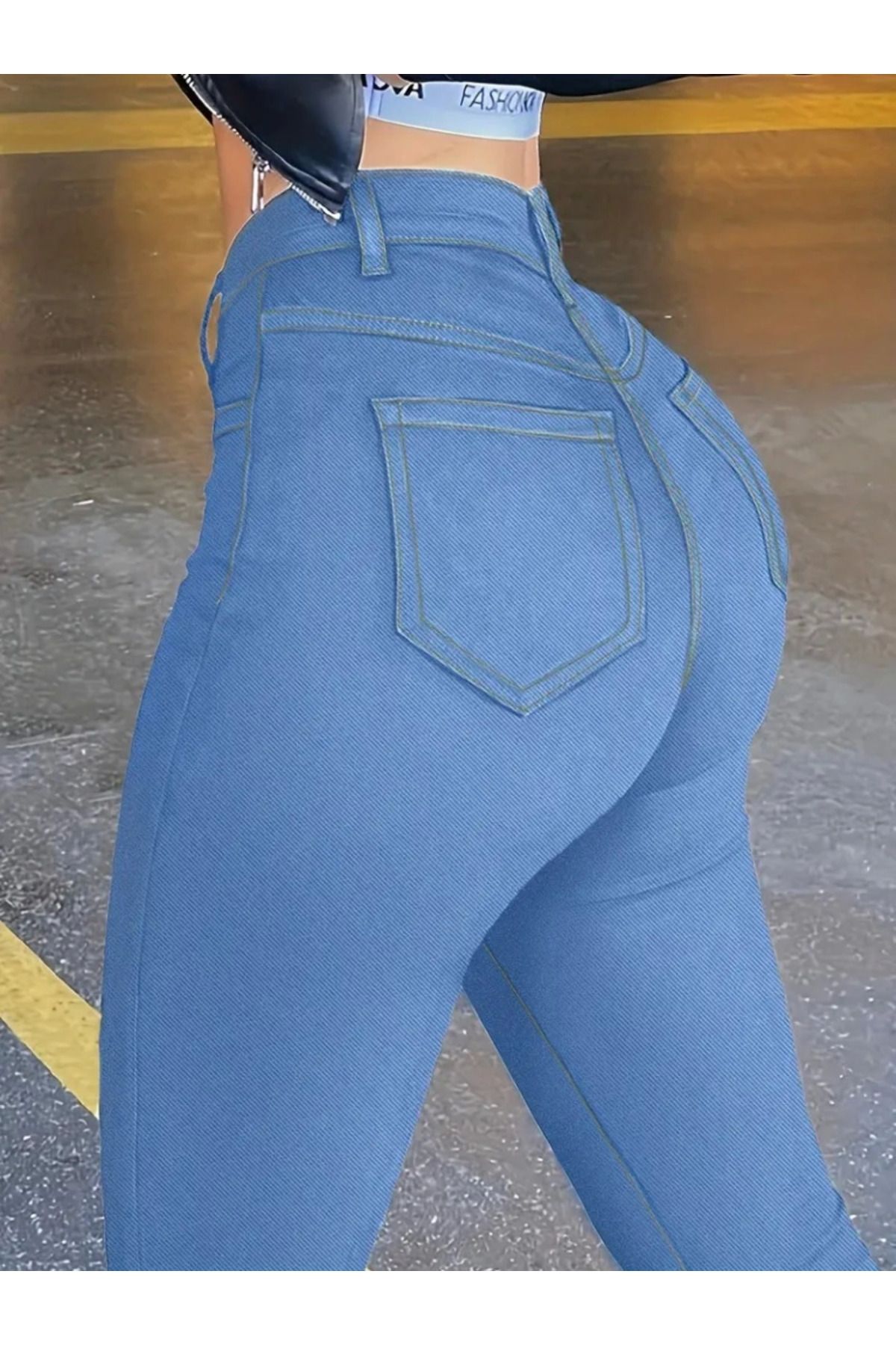 Omarı Yüksek Bel Dar Kesim Kot Pantolon - Kadın Modası