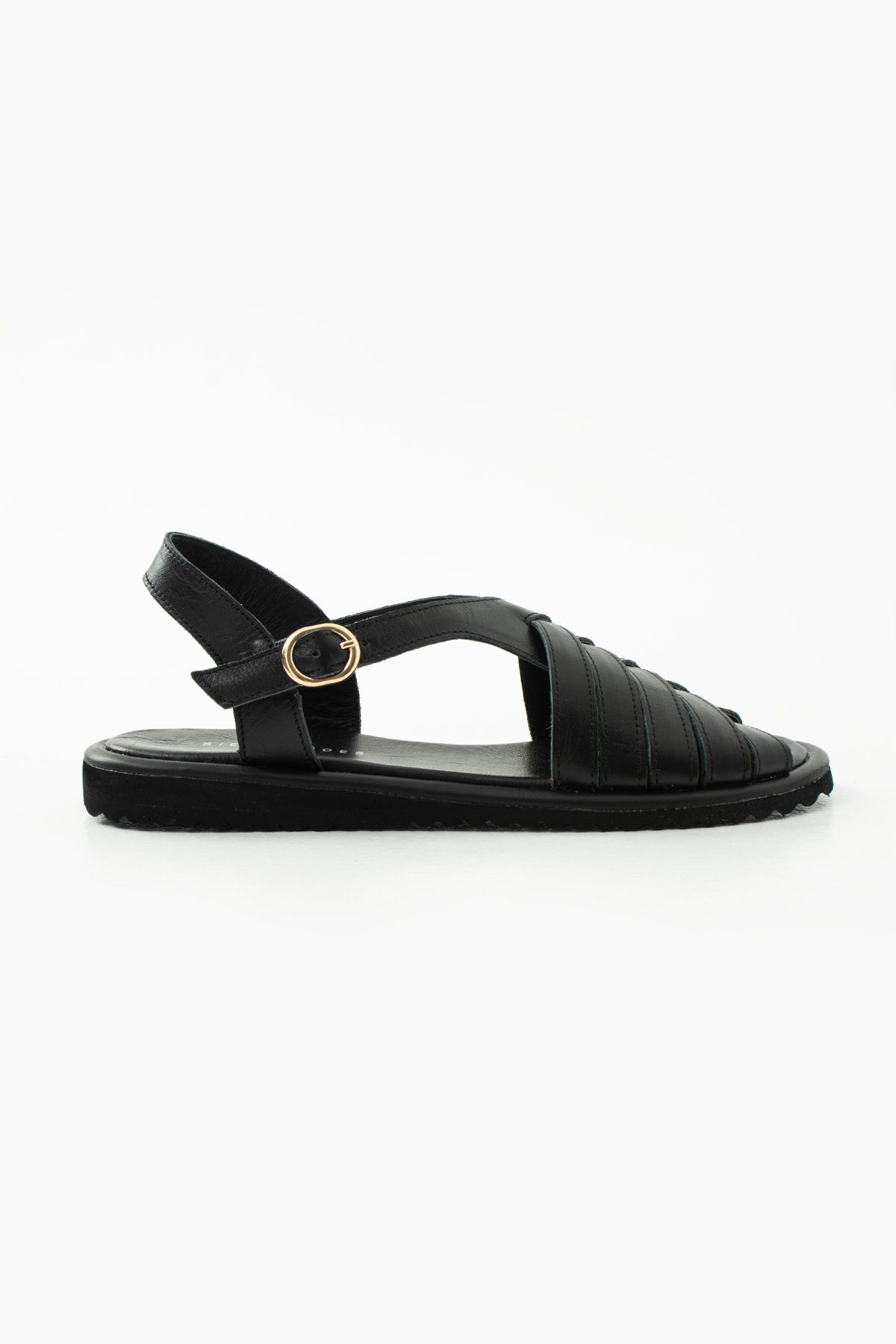 Siena Shoes Karla Kadın Comfort Hakiki Deri Sandalet Siyah