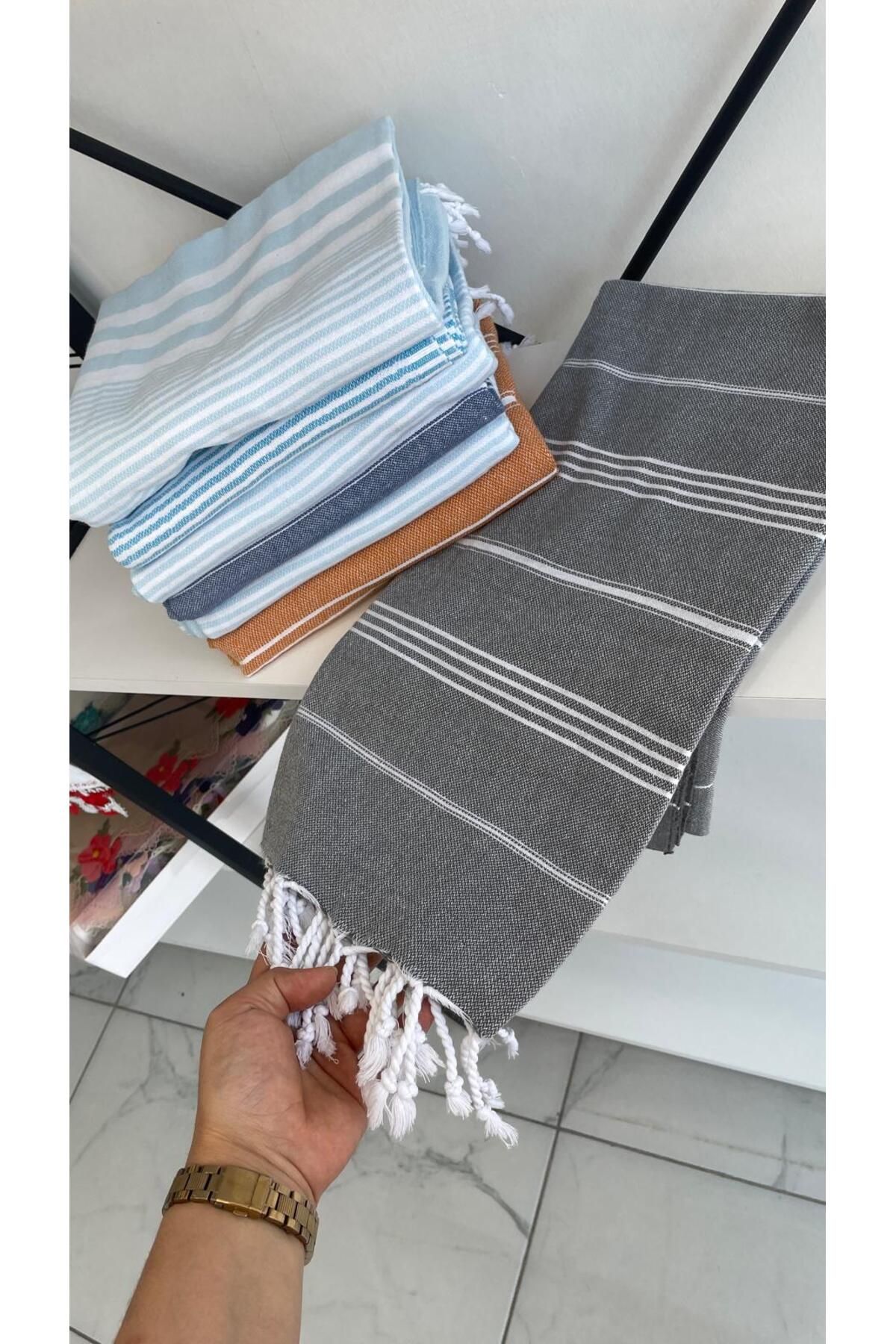 AHSEN TASARIM gri 1.73x96 peştamal, plaj havlusu