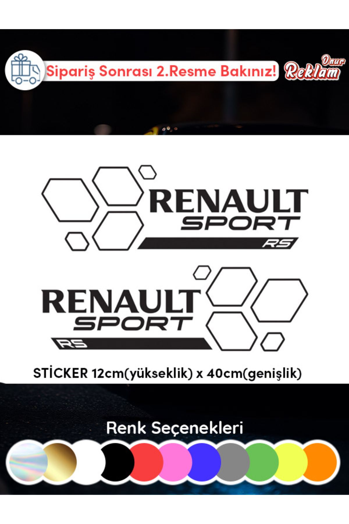 onurreklamonline Renault Clio Rs Sticker 2 adet