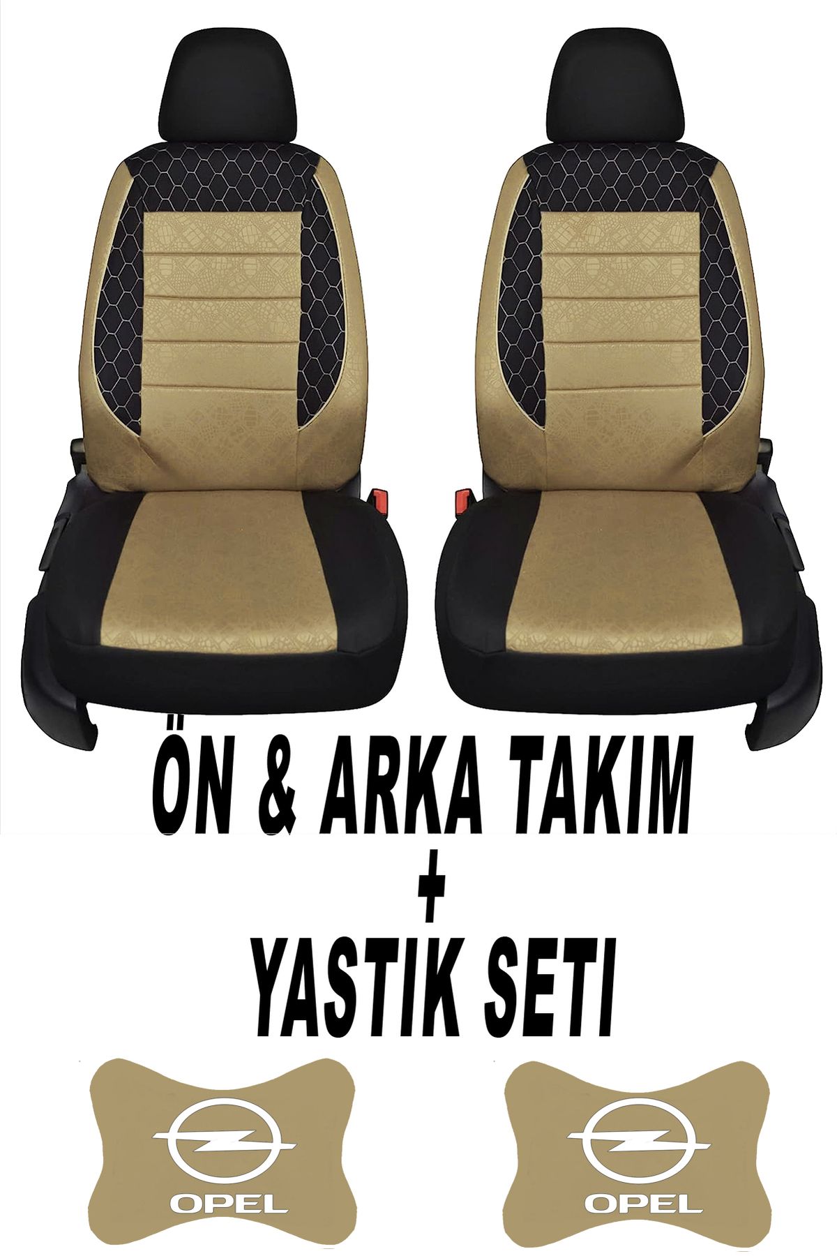 1araba1ev Oto Koltuk Kılıfı Opel Ön Arka Takım + 2 Adet Boyun Yastığı Seti