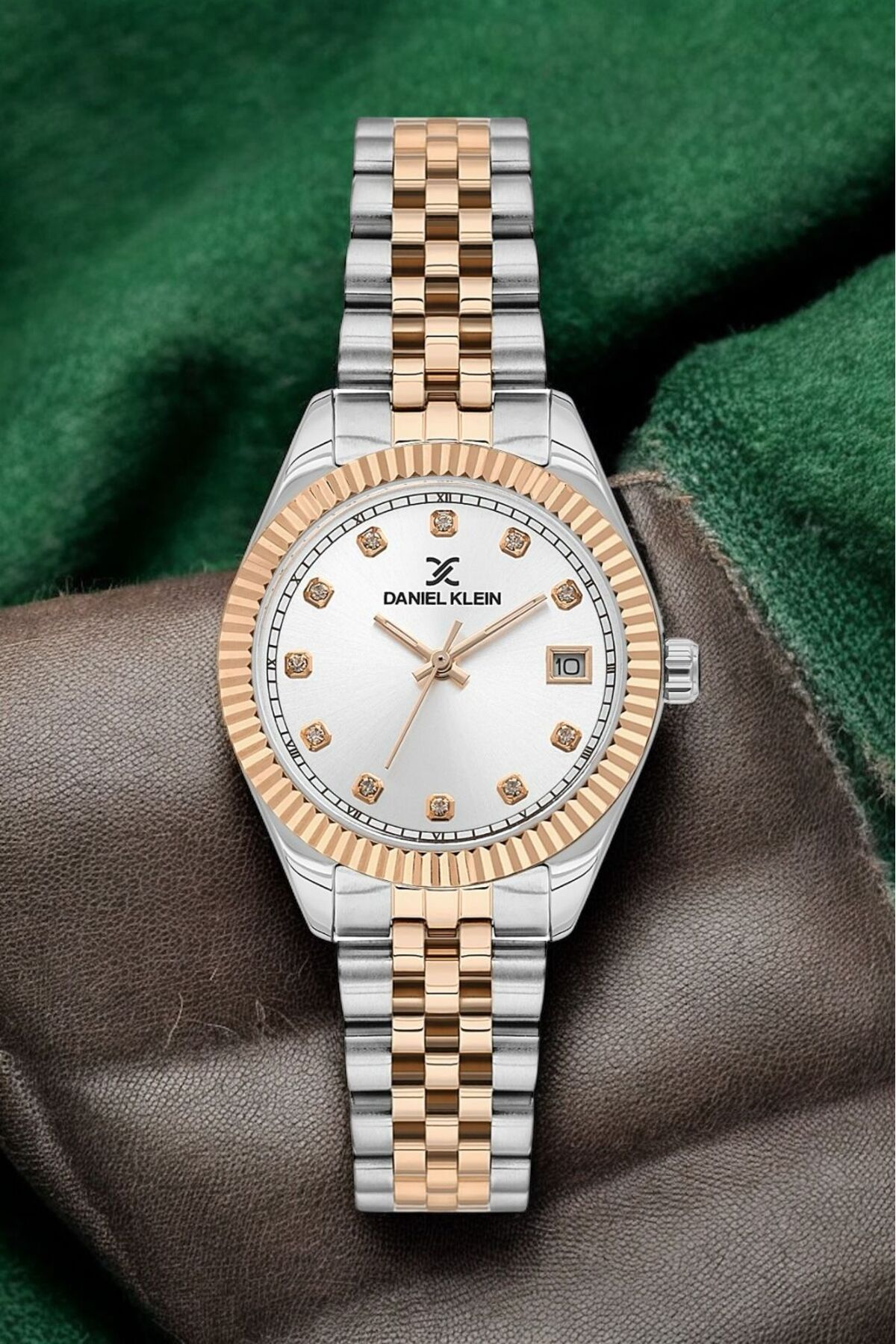Daniel Klein Rolex Kasa İçi Taşlı Takvimli Kadın Kol Saati