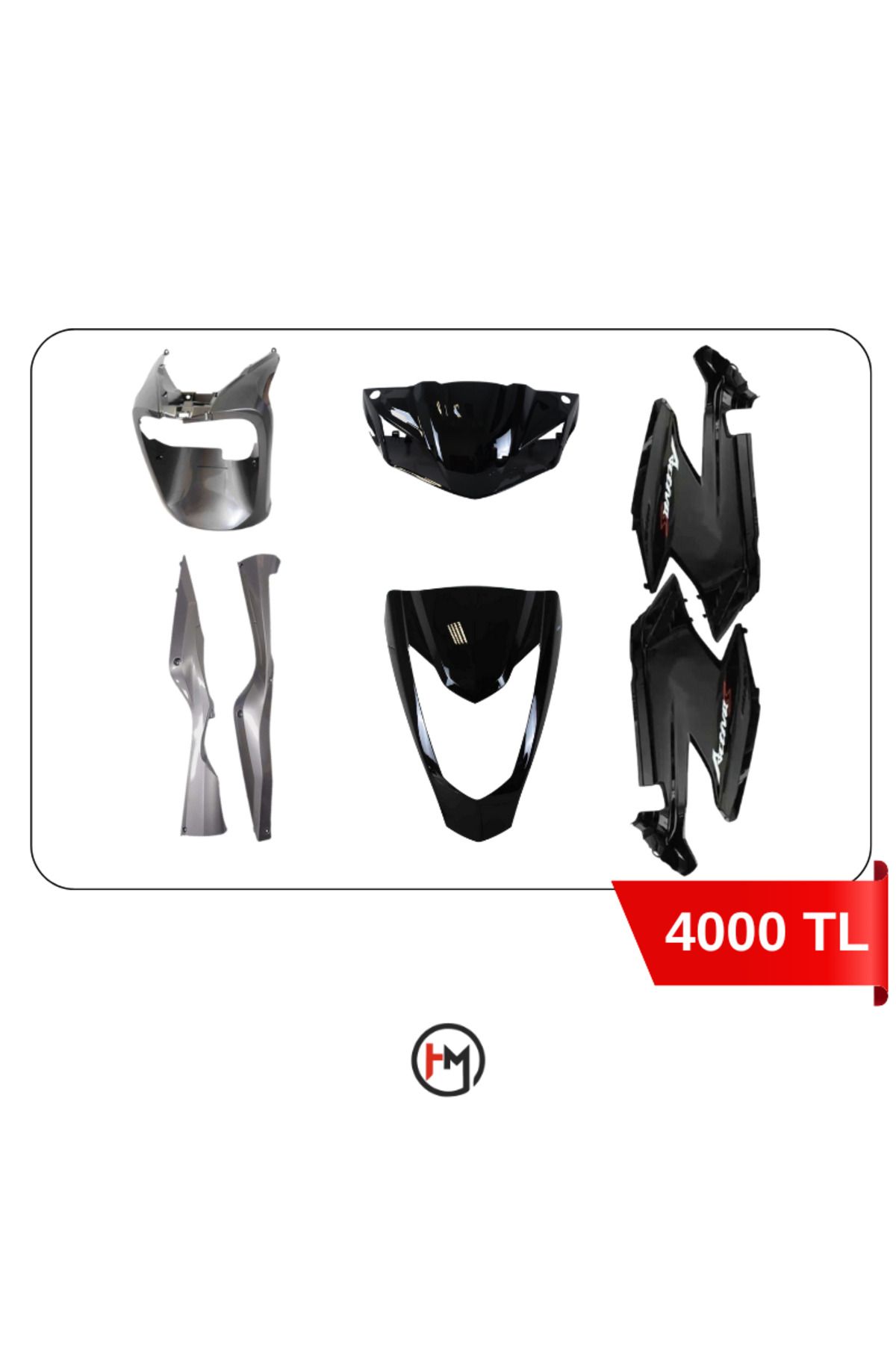 Honda Activa S Grenaj Seti Siyah Renkli + 2 Siyah Parça Yeni Model Siyah