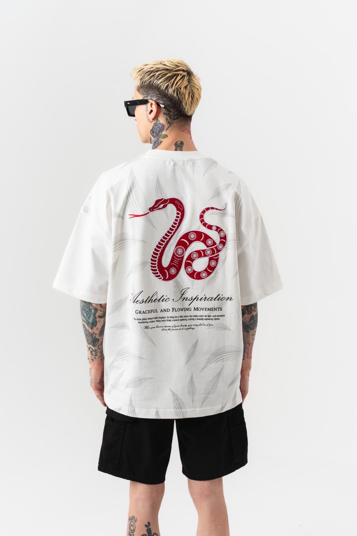 go gang own Snake Nakış Detaylı Oversize T-shirt