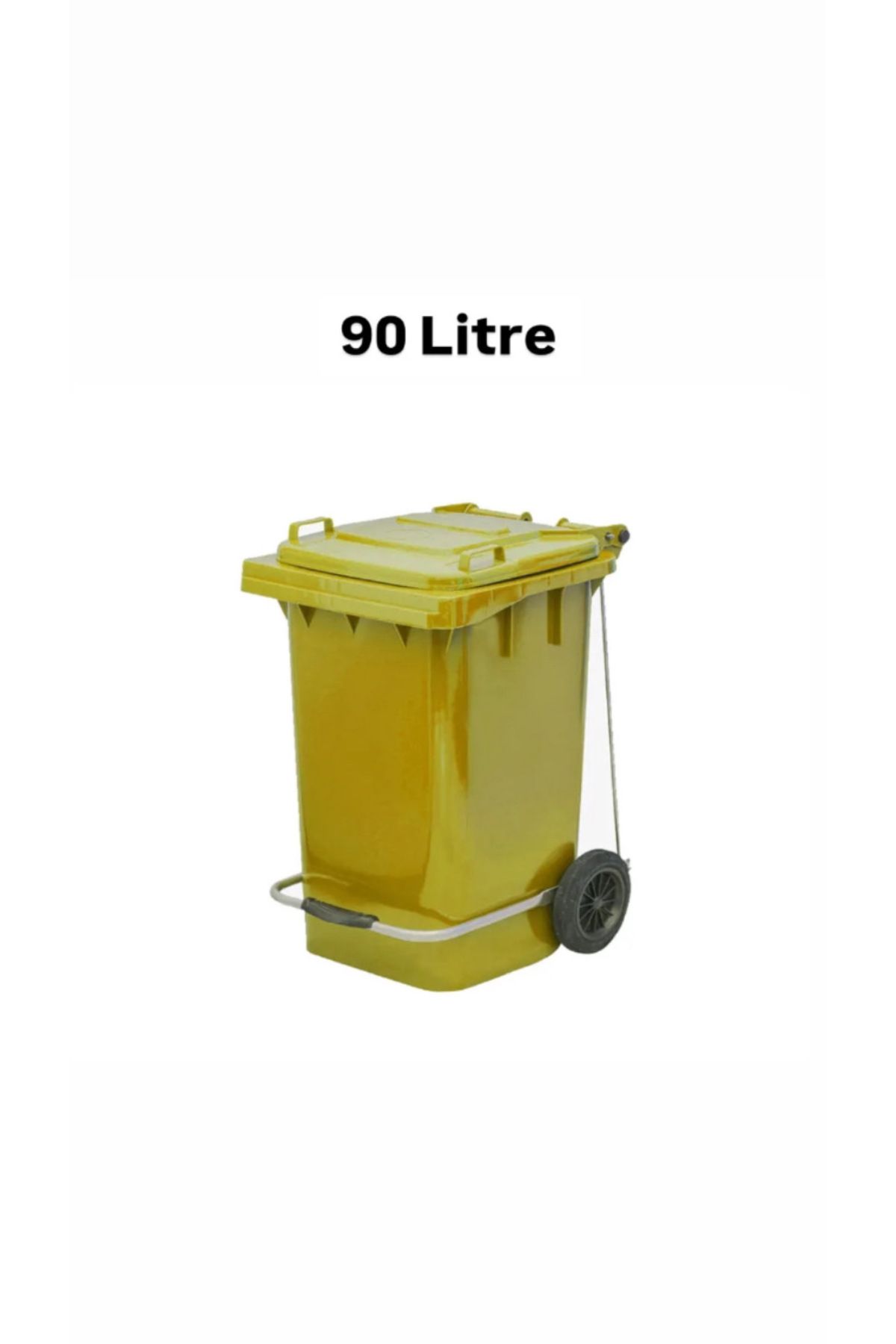 ELCY 90 Litre Tıbbi Atık Plastik Pedallı Çöp Konteyneri Sarı Isıya Karşı Dayanıklı A Kalite