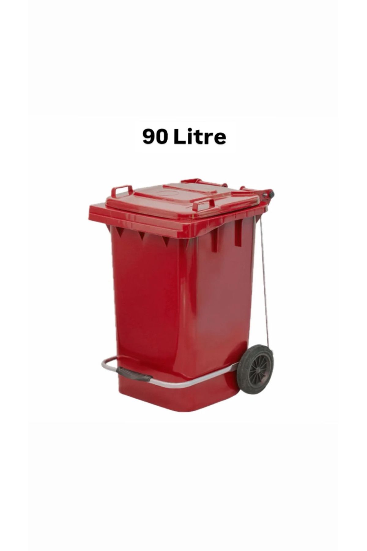 ELCY 90 Litre Tıbbi Atık Plastik Pedallı Çöp Konteyneri Kırmızı Isıya Karşı Dayanıklı A Kalite